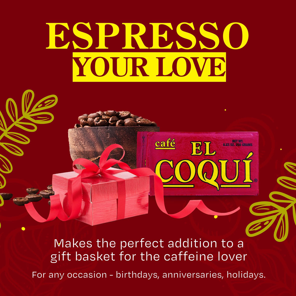 El Coquí Dark Roast Espresso Ground Coffee, Rich, Ground Coffee, Authentic Puerto Rican Style Coffee, Vacuum Sealed, Ground Espresso Beans, 6 oz (4 pack)