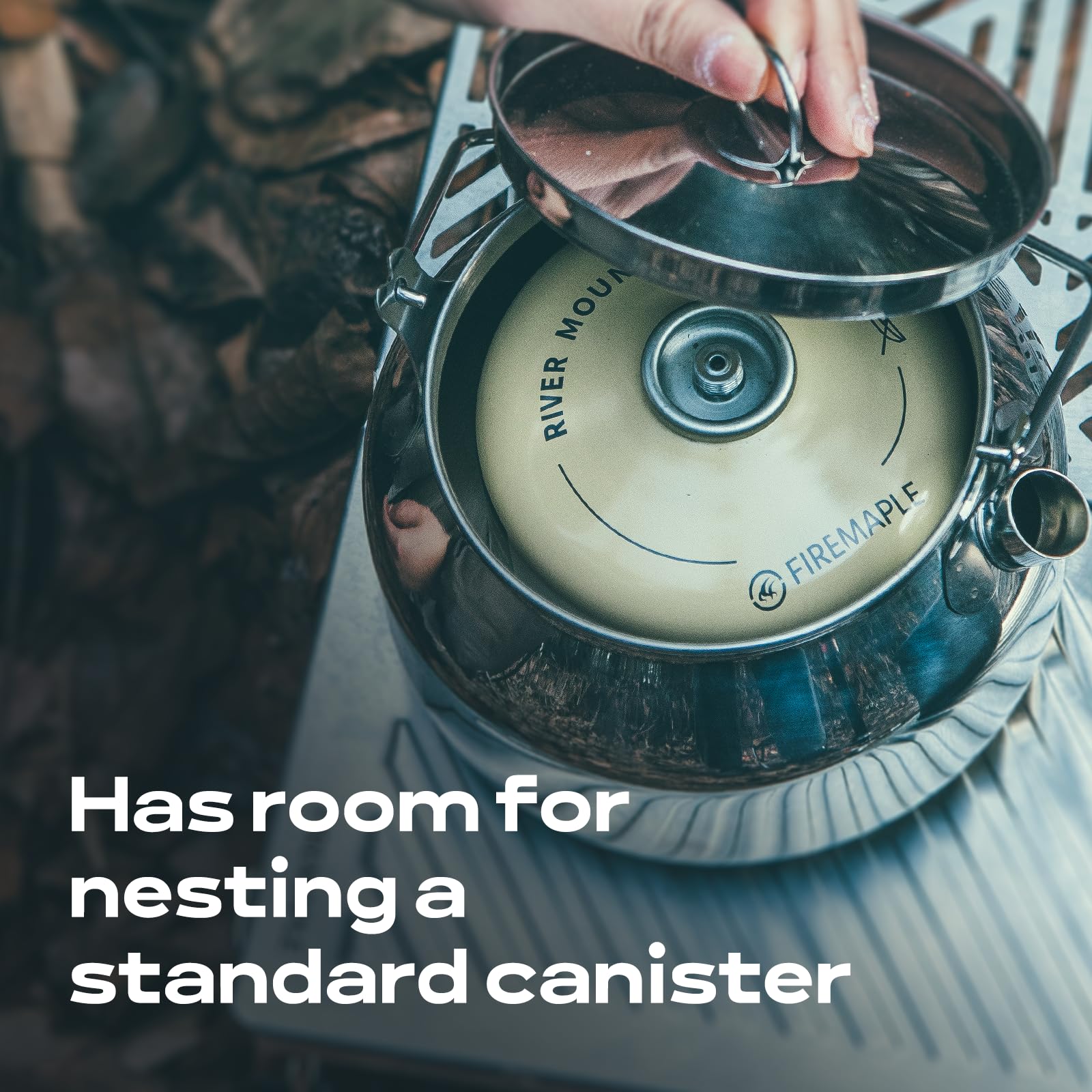 Fire-Maple Antarcti Portable 1.2 Liter Lightweight Stainless Steel Camping Kettle | Durable and Portable Camp Tea Pot | Ideal for Bushcraft and Outdoor Campfire Use