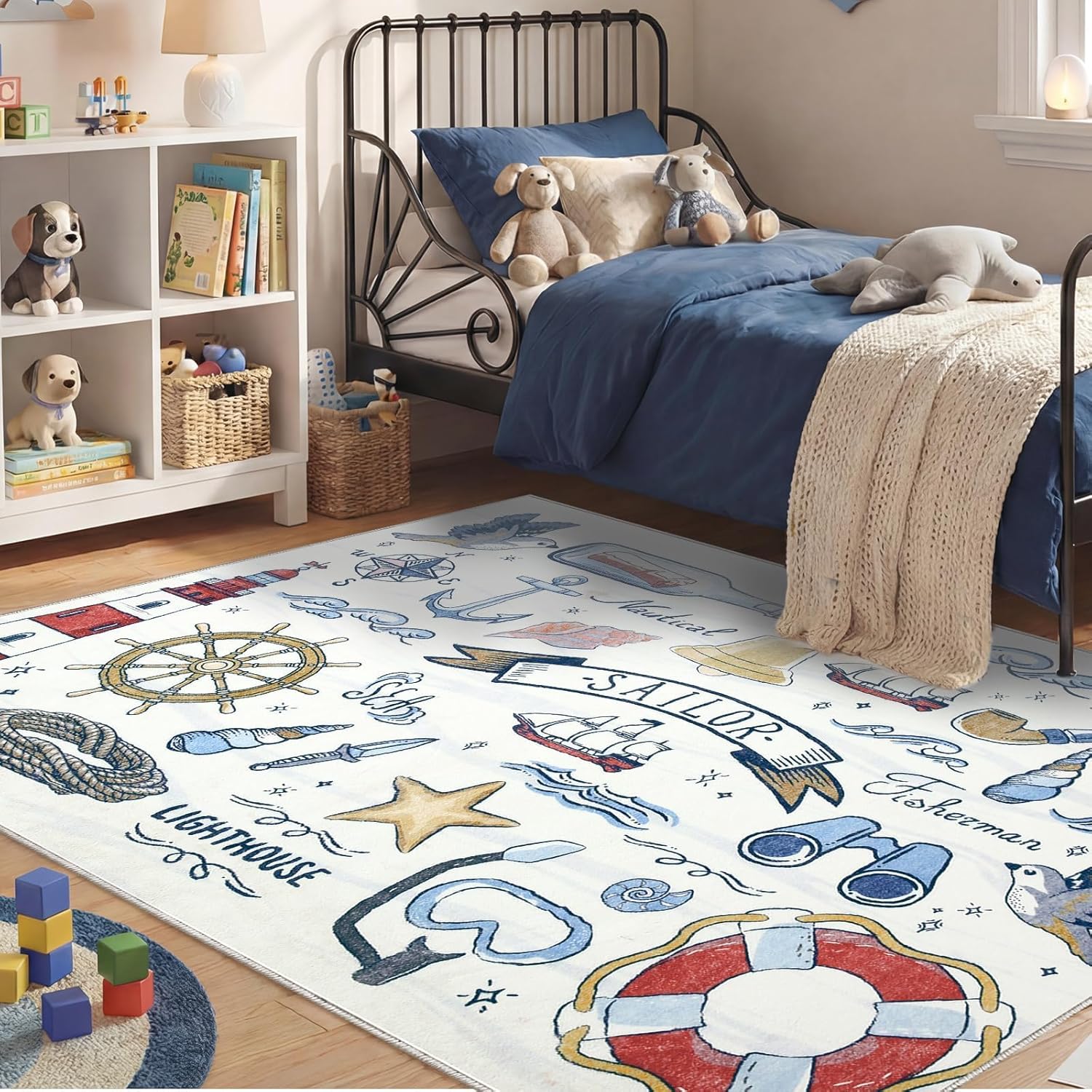 OPPODREAM Soft Area Rugs 5x7, 5x7 Washable Rug with Non Slip Backing, 5 x 7 Faux Cashmere Low-Pile Carpet, Brown