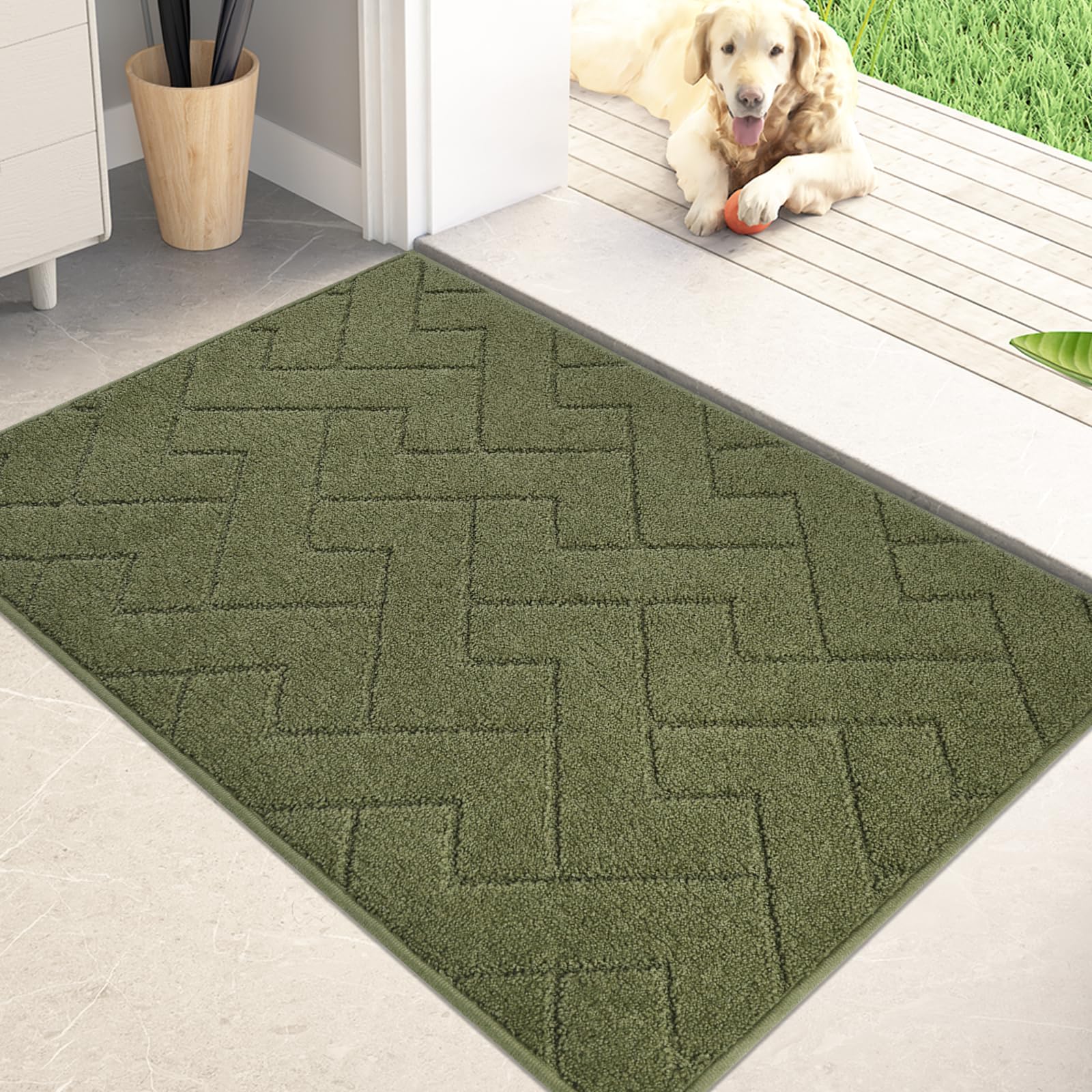 PURRUGS Dirt Trapping Door Mat 20" x 31.5", Non-Slip Machine Washable Entry Rug, Dog Doormat, Indoor Front Door Mat, Super Absorbent Entryway Rug for Muddy Shoes & Paws, Taupe