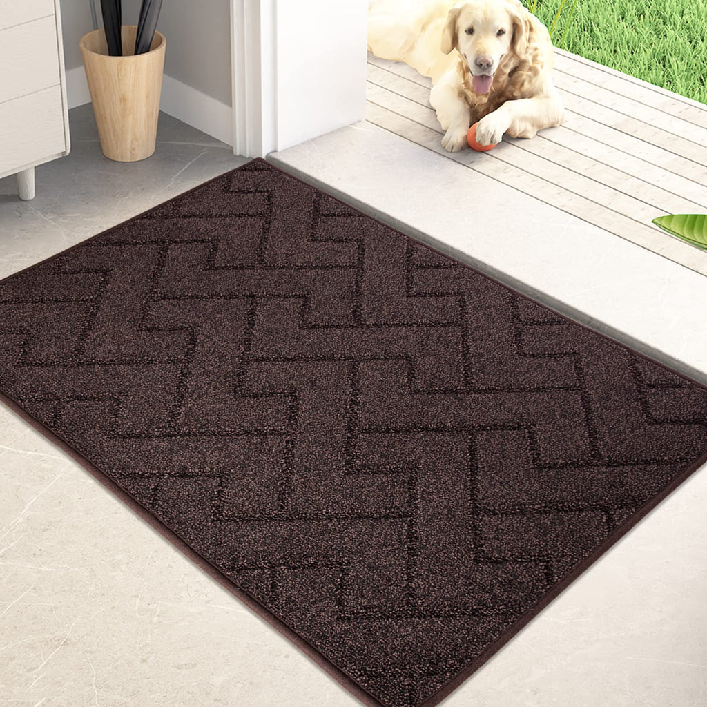 PURRUGS Dirt Trapping Door Mat 20" x 31.5", Non-Slip Machine Washable Entry Rug, Dog Doormat, Indoor Front Door Mat, Super Absorbent Entryway Rug for Muddy Shoes & Paws, Taupe