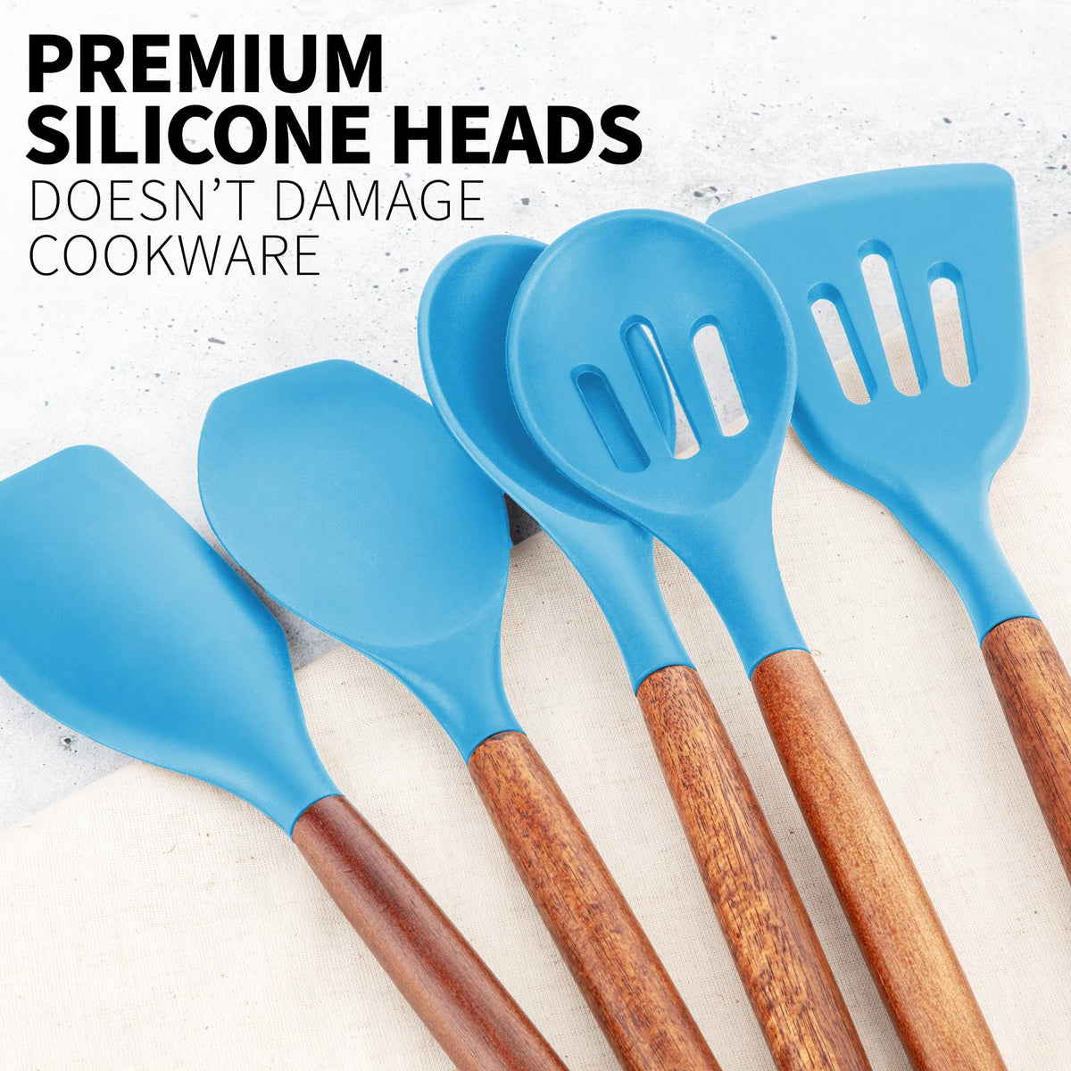 Zulay Kitchen 5 Piece Silicone Utensil Set