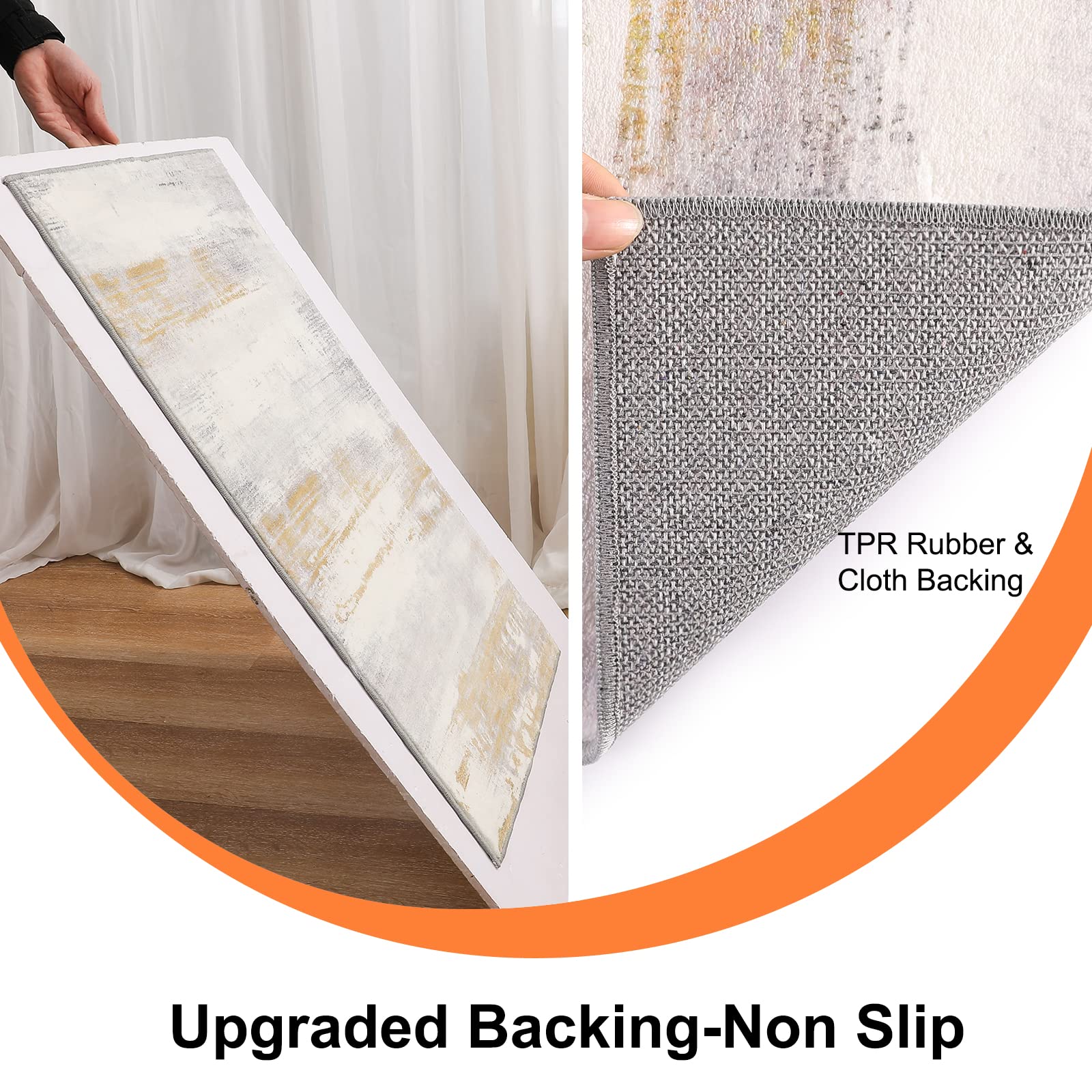CRISTGEE Door Mat, Front Indoor Door Mat Faux Wool Non-Slip Entryway Rug Absorbent Abstract Throw Rug for Indoor Entrance Hallway Laundry Room, High Traffic Areas, 20X32 Inches, Gray Washable