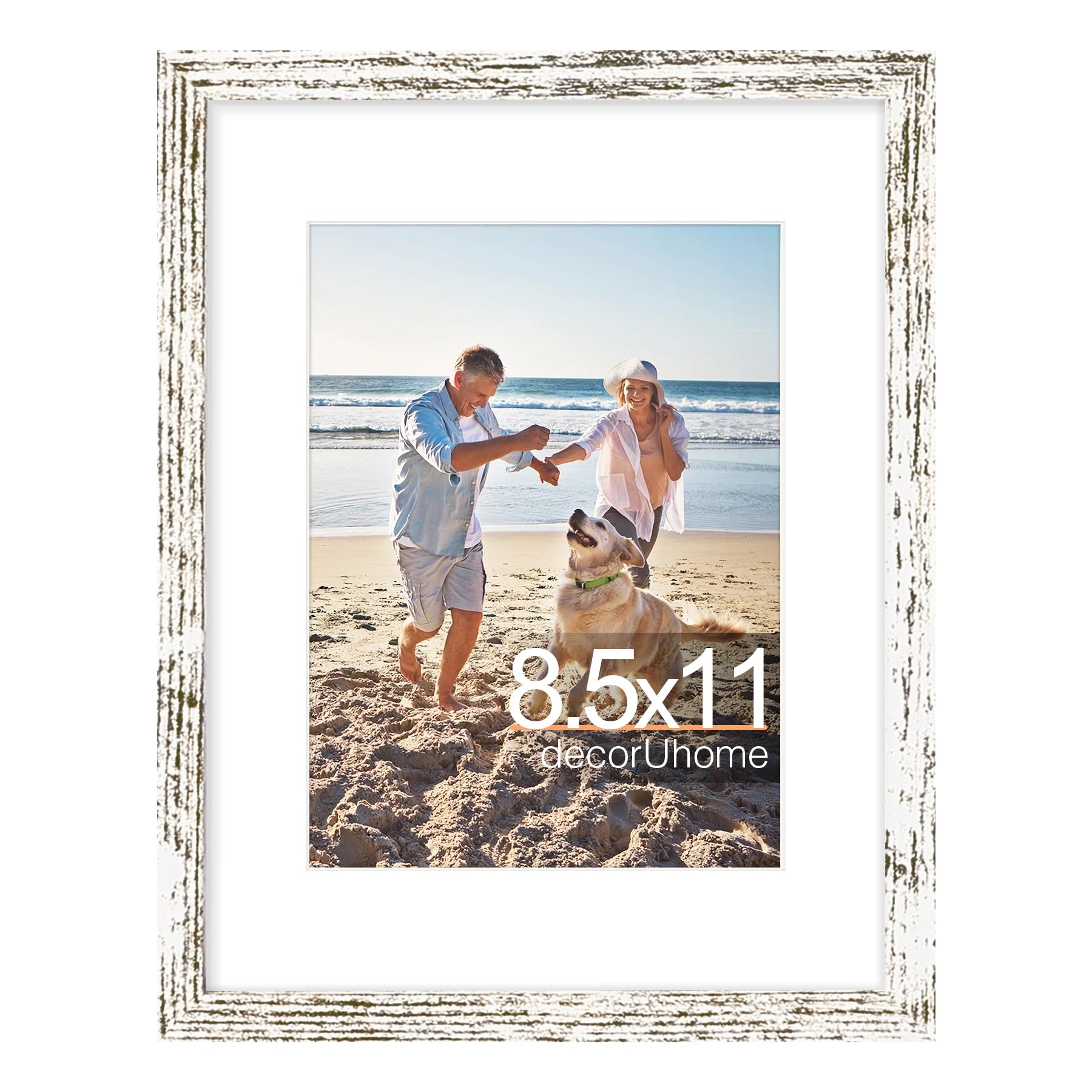 decorUhome 8x10 Picture Frame, Display Pictures 5x7 with Mat or 8x10 without Mat, Wall & Tabletop Display Photo Frame, Black, 1 Pack