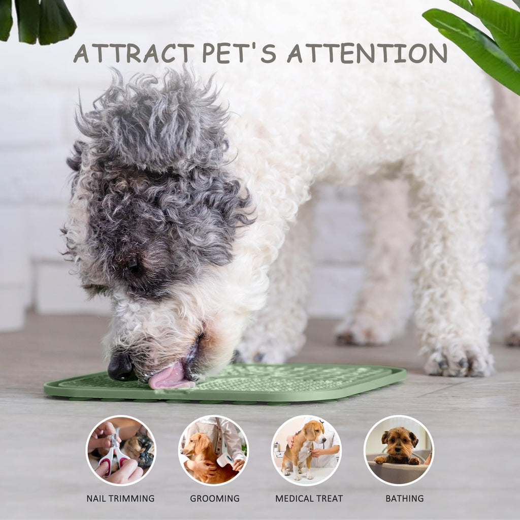2 Pack Lick Mat for Dogs,Cats,Upgraded 8.5×8.5 inches Licking Mats with Suction Cups,Slow Feeder Licking Pad for Anxiety Relief and Boredom Reducer,Suitable for Dog Training Set 2