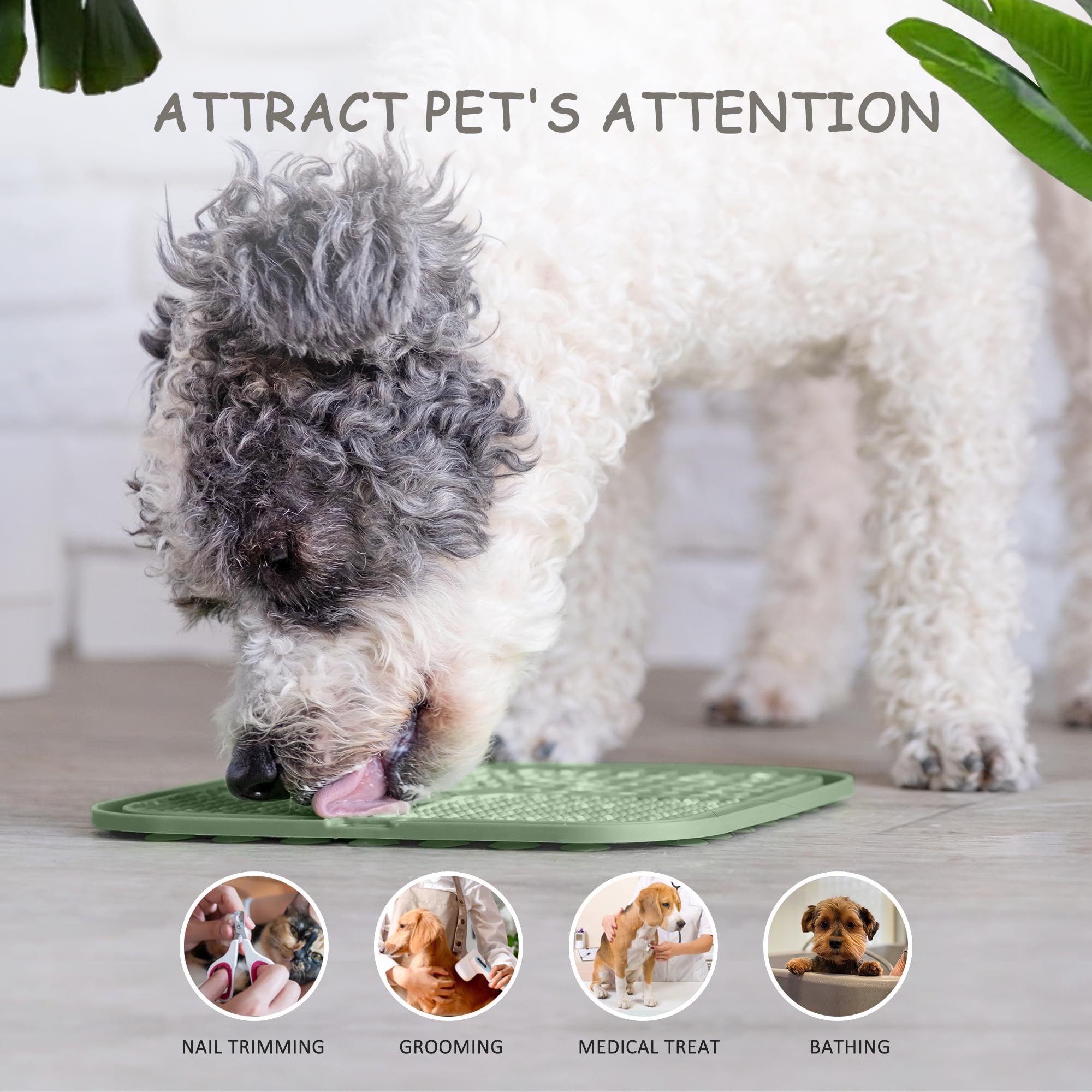 2 Pack Lick Mat for Dogs,Cats,Upgraded 8.5×8.5 inches Licking Mats with Suction Cups,Slow Feeder Licking Pad for Anxiety Relief and Boredom Reducer,Suitable for Dog Training Set 2