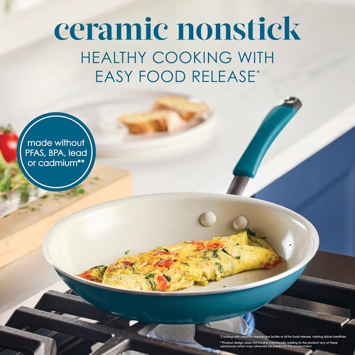 Rachael Ray - 16802 Rachael Ray Cucina Nonstick Cookware Pots and Pans Set, 12 Piece, Sea Salt Gray
