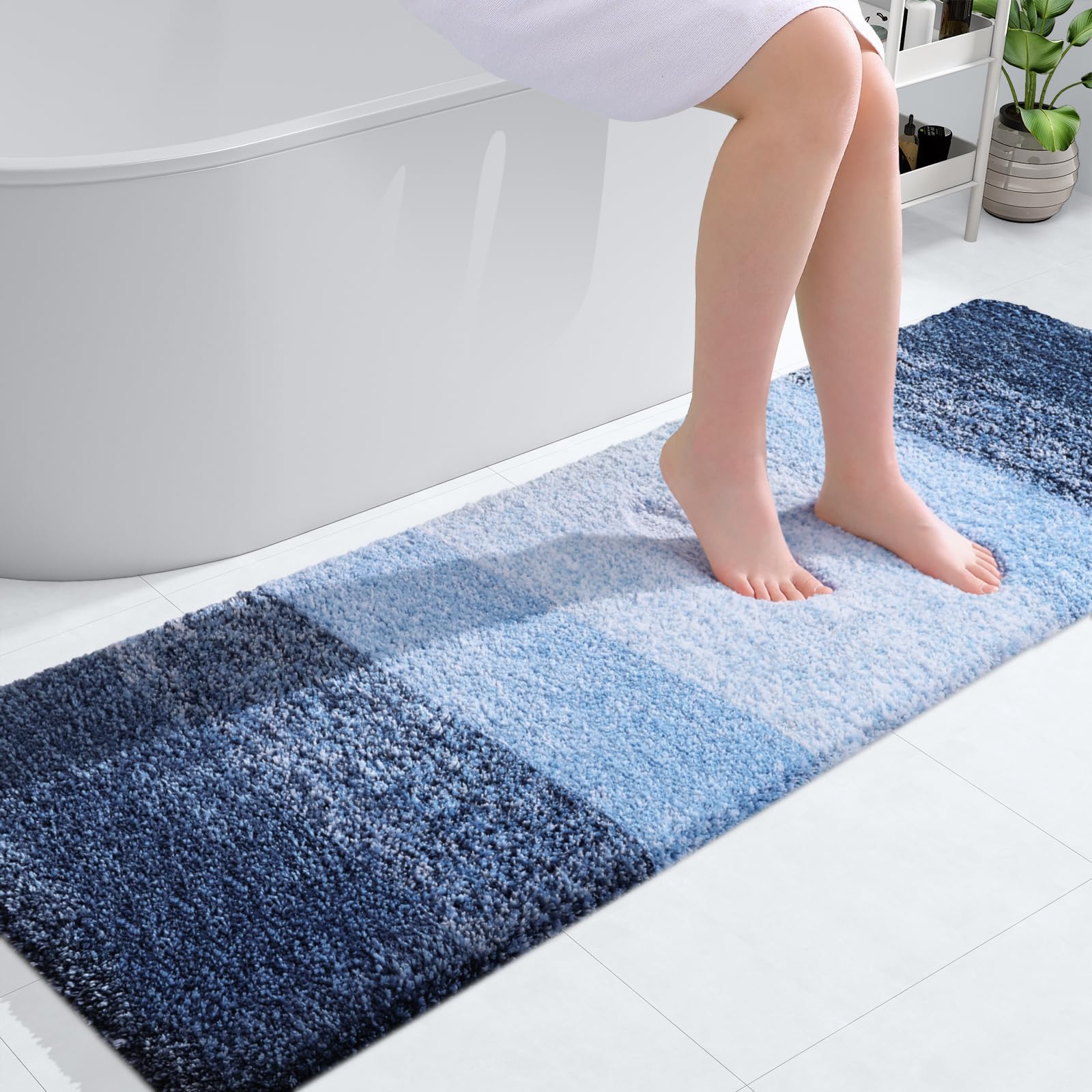 OLANLY Bathroom Rugs Mat 30x20, Extra Soft Absorbent Microfiber Bath Rugs, Rubber Backing, Quick Dry, Machine Washable Bath Mats for Bathroom Floor, Tub and Shower, Home Decor Accessories, Grey