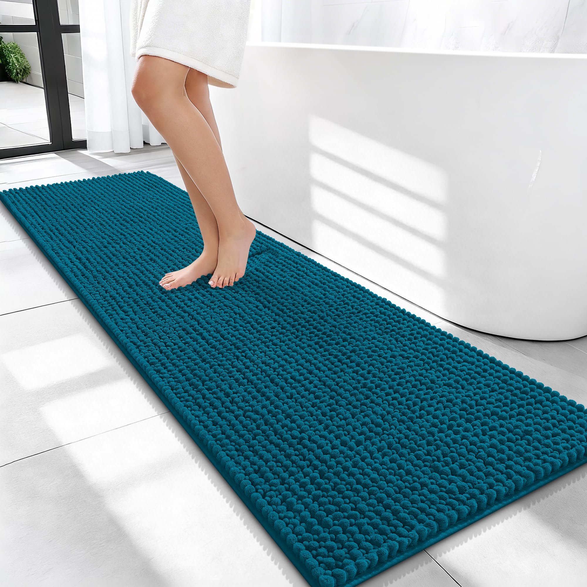 OLANLY Thick Bathroom Rugs 30x20, Extra Soft Absorbent Chenille Bath Rugs, Rubber Backing, Machine Wash Dry, Bath Mats for Bathroom Floor, Tub and Shower, Home Decor Accessories, Grey