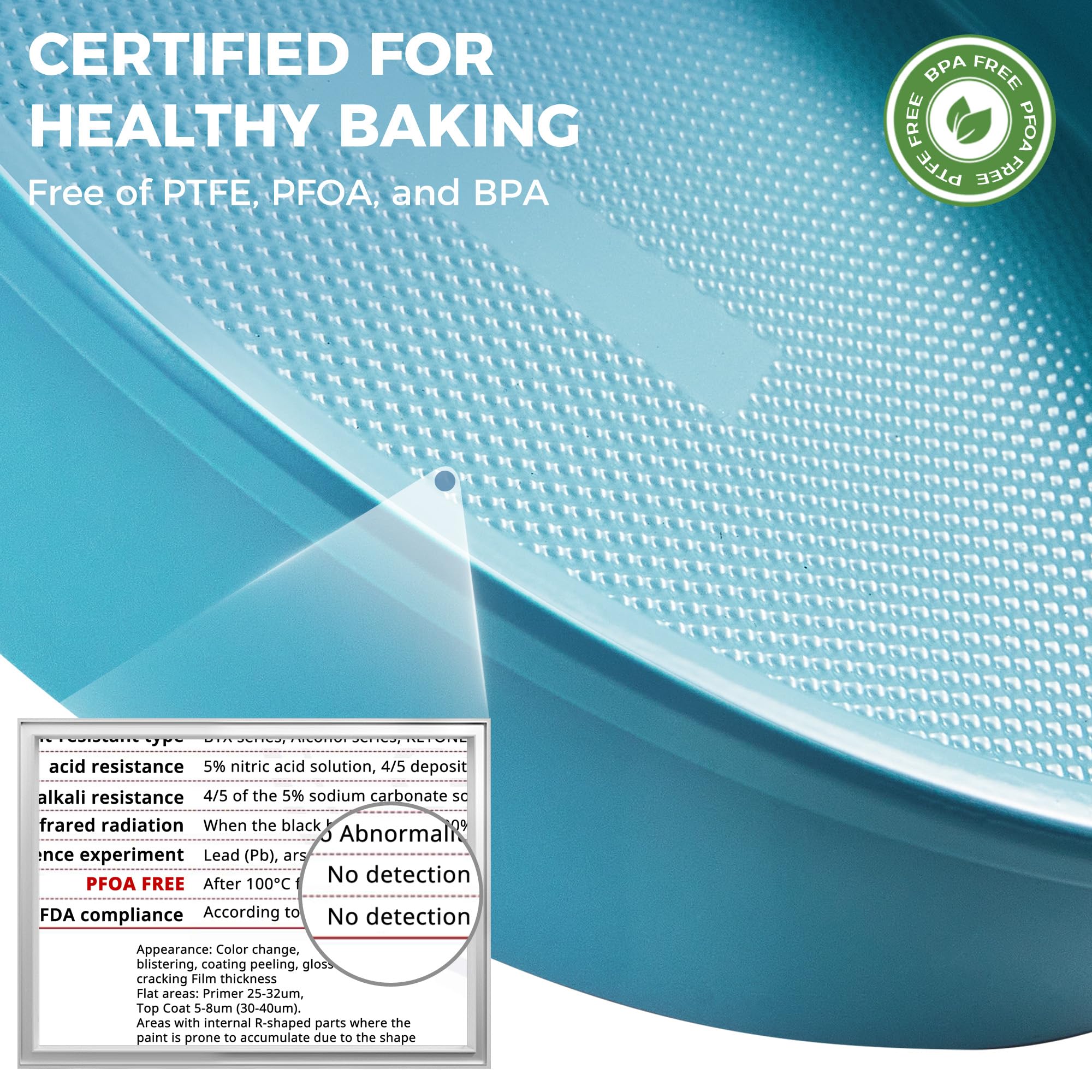 HONGBAKE Nonstick Ceramic 9 Inch Round Cake Pan Set of 2, Heavy-Duty Aluminized Steel round cake pans with Diamond Texture, Non-Toxic Cake Molds, Cake Pans Sets for Baking Cheesecake, Cream