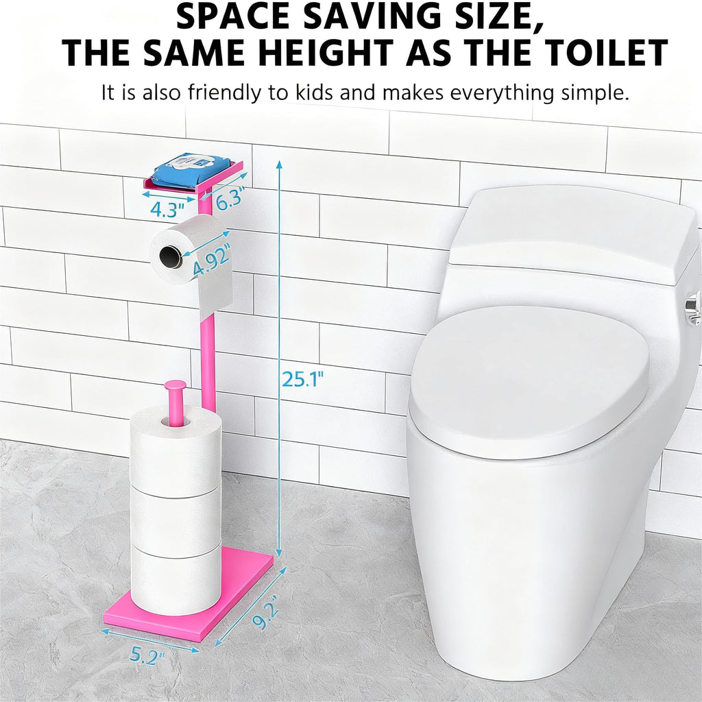 CISILY Black Toilet Paper Holder Stand with Phone Shelf, Bathroom Toliet Decor Decoration. Tissue Roll Free Standing Storage, Rv Accessories, Apartment Restroom Household Home Essentials