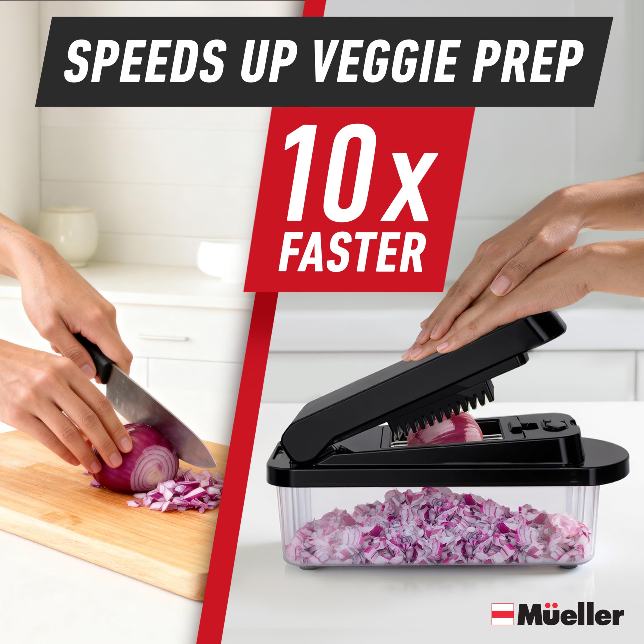 Mueller The Real Original Pro Chopper since 2013 Vegetable Chopper Mandoline Slicer, 8 Blade Food Veggie Chopper Onion Vegetable Cutter with Container, Kitchen Gadgets & Essentials, (10 in 1)