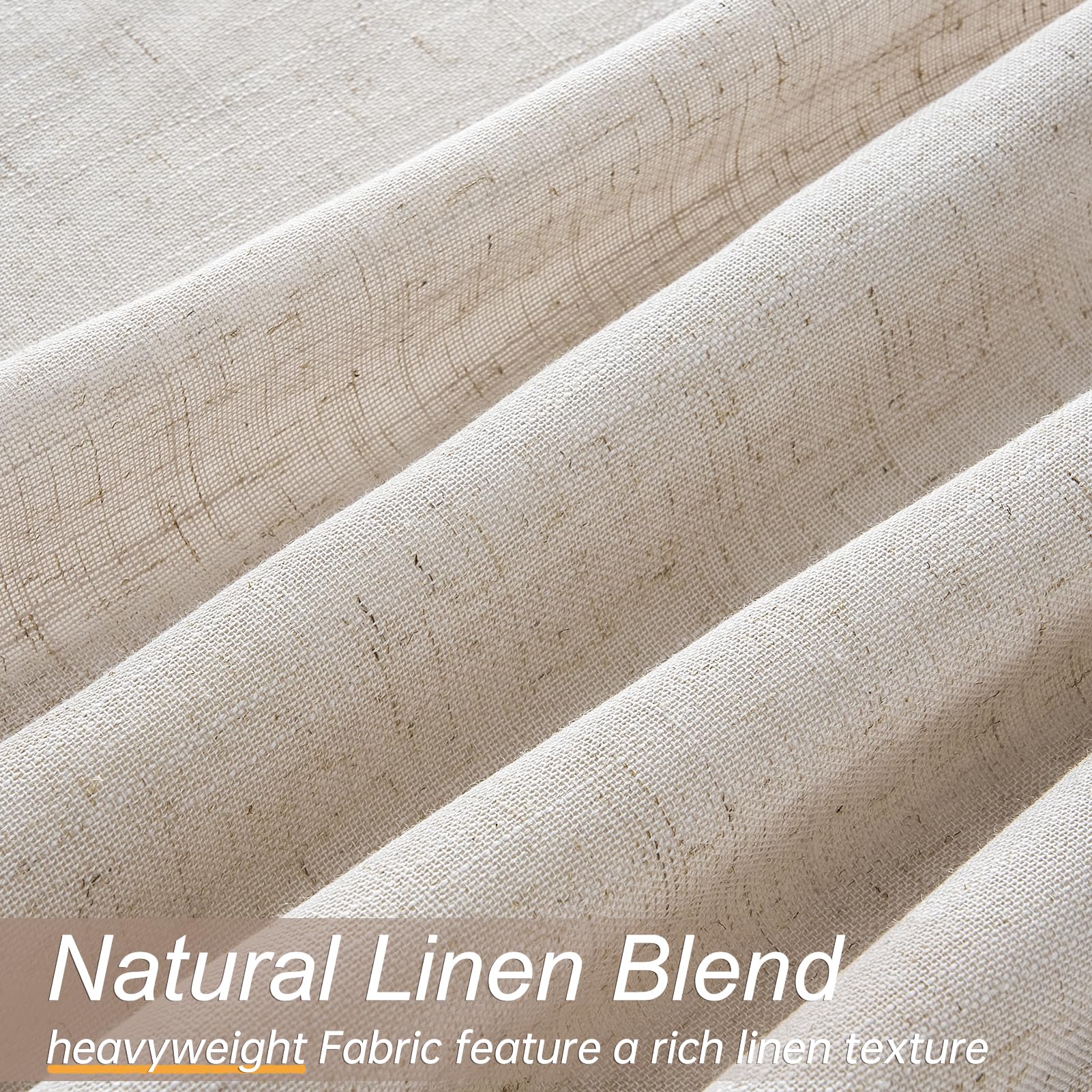 Topfinel Linen Sheer Curtains 96 Inches Long for Living Room 2 Panel Set Cream Ivory Light Filtering Pleat Drapes with Grommet Natural Boho Farmhouse 96 Inch Curtain Drapes for Bedroom Window 52"x96"