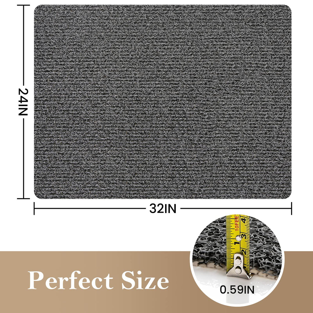 PVC Loofah Shower/Bathtub Mat Non-Slip, 24x16 inch, Soft Tub Mat with Drain, for Tub and Bathroom,Quick Drying,Grey