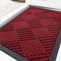 OLANLY Front Door Mat Outside Entrance 29.5x17, Absorbent, Heavy Duty Sturdy Natural Rubber Doormat Indoor Outdoor, Stain and Fade Resistant, Non-Slip Low Profile Floor Mat for Entryway, Grey Diamond