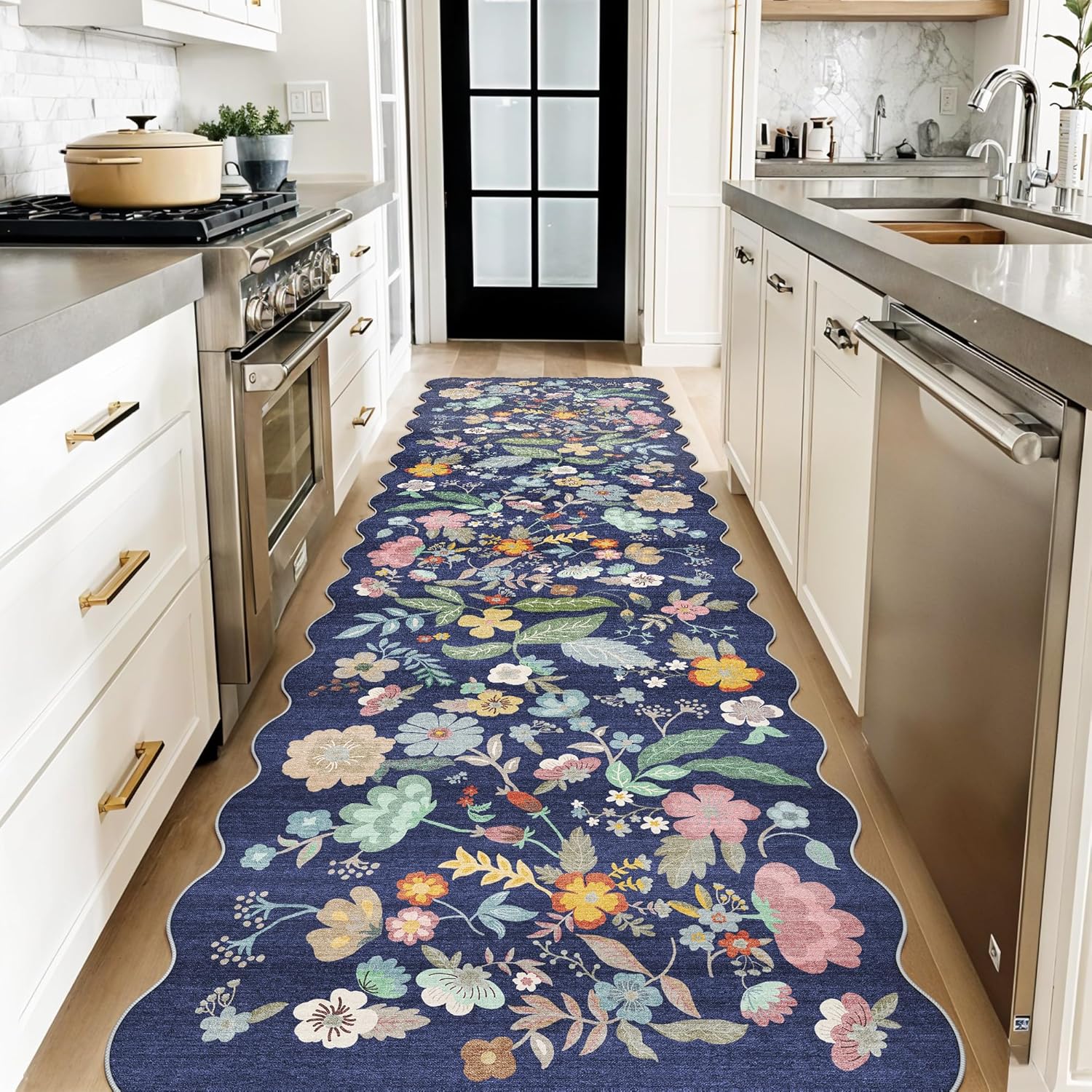 Washable 2x3 Entryway Area Rug - Neutral Kitchen Rug Runner Vintage Soft Floor Mat Non Slip Indoor Farmhouse Carpet for Bathroom Living Room Bedroom (2 X 3, Beige)