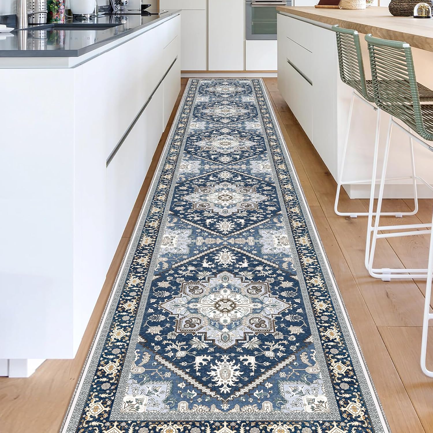 OPPODREAM Soft Area Rugs 5x7, 5x7 Washable Rug with Non Slip Backing, 5 x 7 Faux Cashmere Low-Pile Carpet, Brown