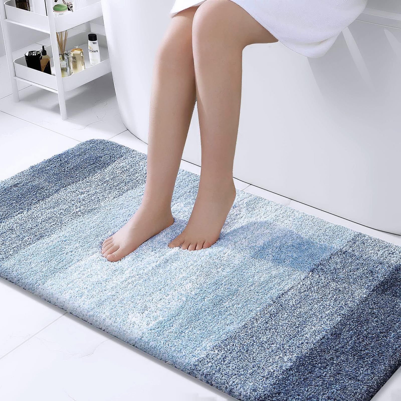 OLANLY Bathroom Rugs Mat 30x20, Extra Soft Absorbent Microfiber Bath Rugs, Rubber Backing, Quick Dry, Machine Washable Bath Mats for Bathroom Floor, Tub and Shower, Home Decor Accessories, Grey
