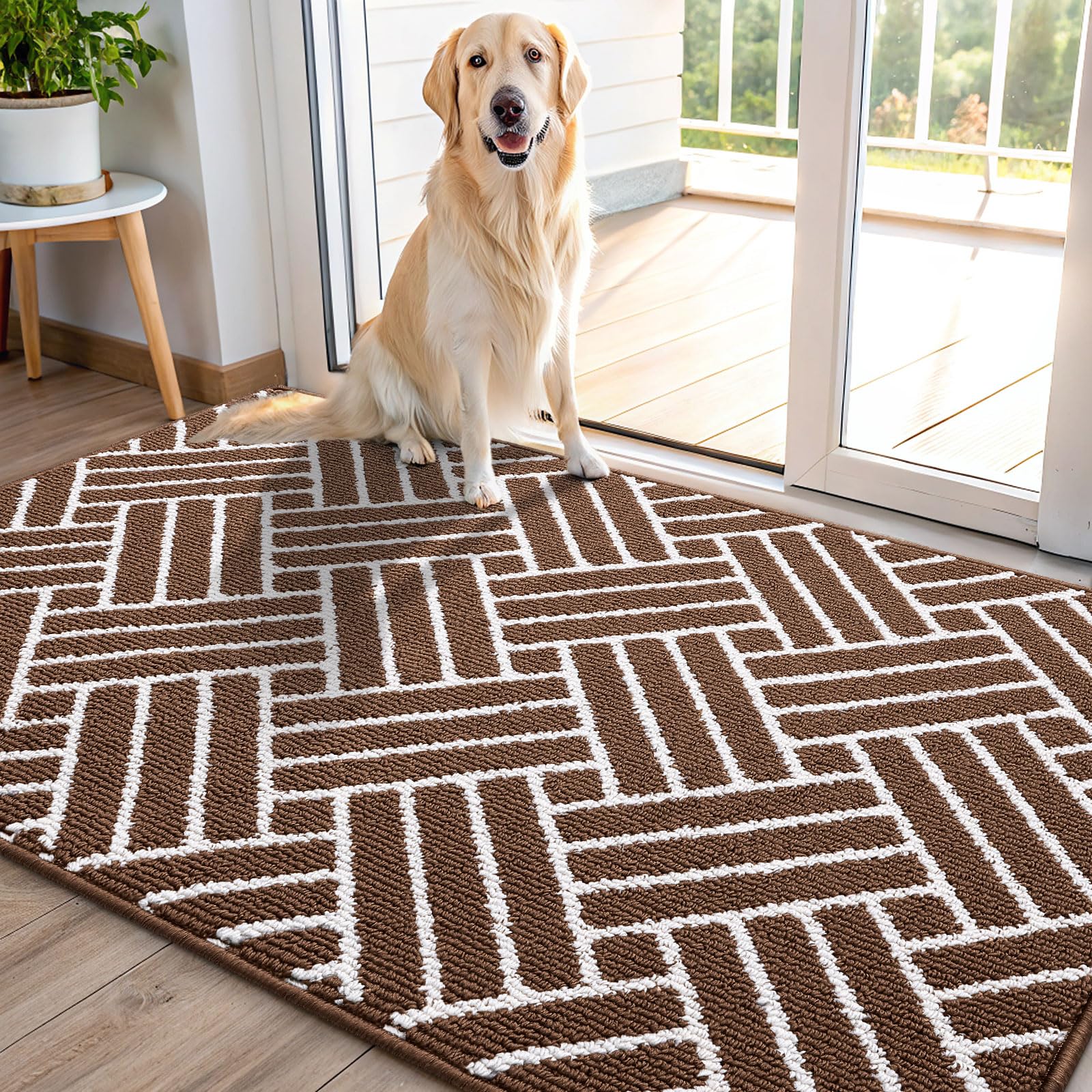 OLANLY Indoor Door Mat, 32x20 Inch, Dirt Resistant and Absorbent, Non-Slip Rubber Backing Floor Mats, Easy Clean Low-Profile Doormat for Entryway, Front Door, and Inside Entrance, Grey