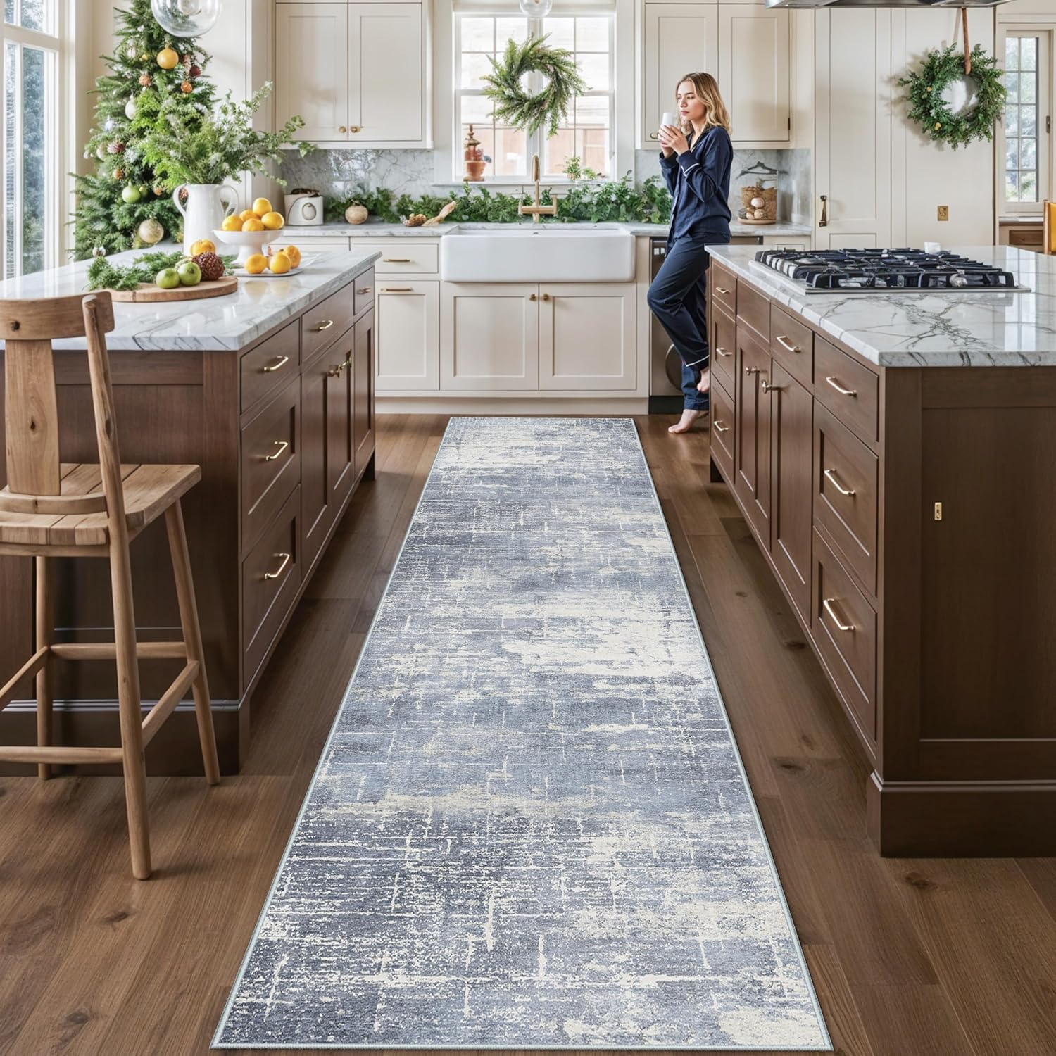 Washable 2x3 Entryway Area Rug - Neutral Kitchen Rug Runner Vintage Soft Floor Mat Non Slip Indoor Farmhouse Carpet for Bathroom Living Room Bedroom (2 X 3, Beige)