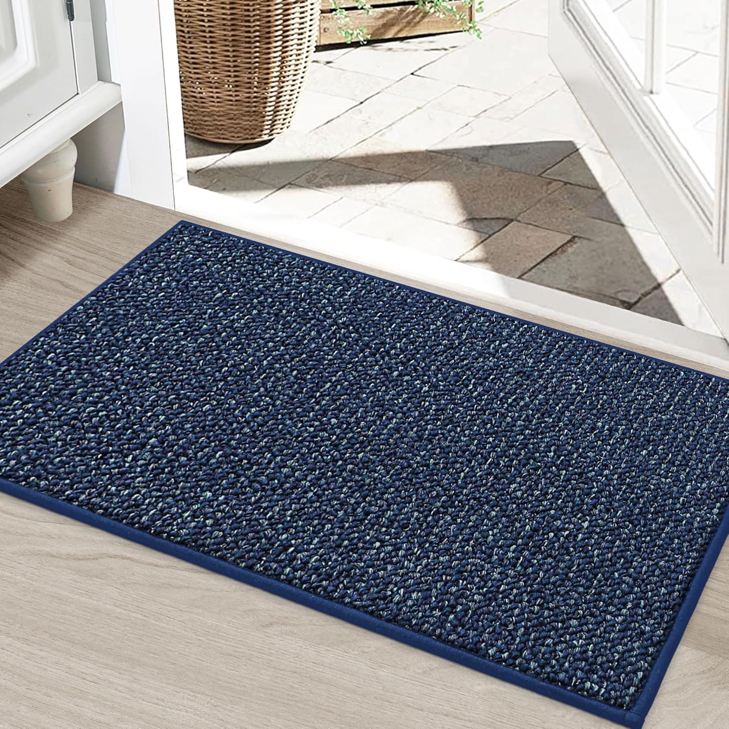 BEQHAUSE Dirt Trapper Door Mat 20" x 32", Non-Slip Washable Doormats Entrance Mat, Dirt Resistant and Absorbent Welcome Mat, Low Profile Floor Mats for Front Back Door and Entryway, Charcoal