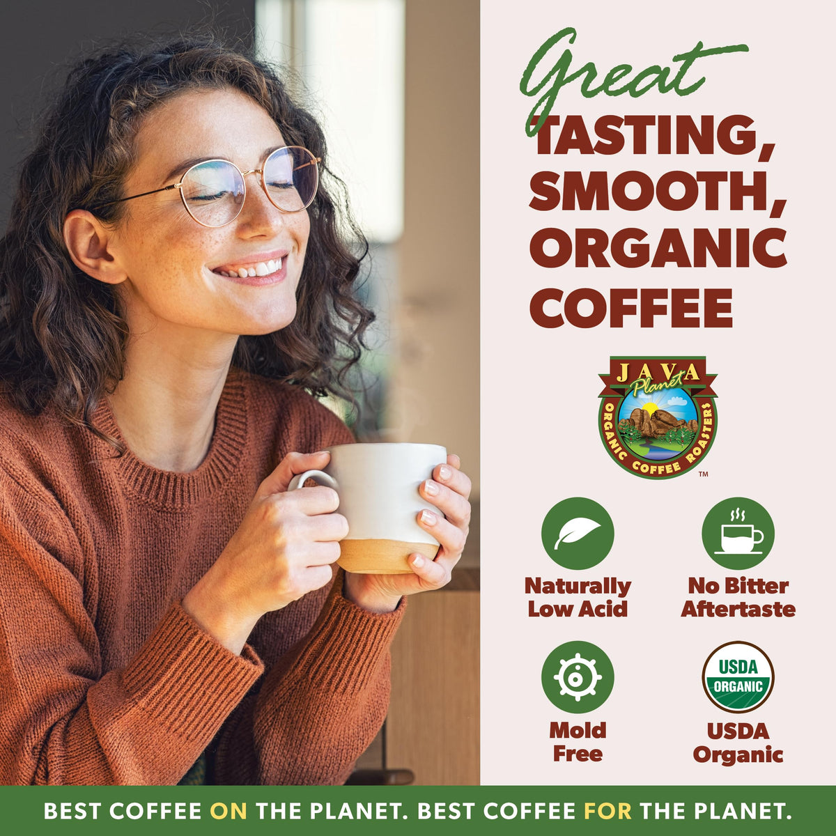 Java Planet Low Acid Organic Espresso Whole Bean Coffee 16oz