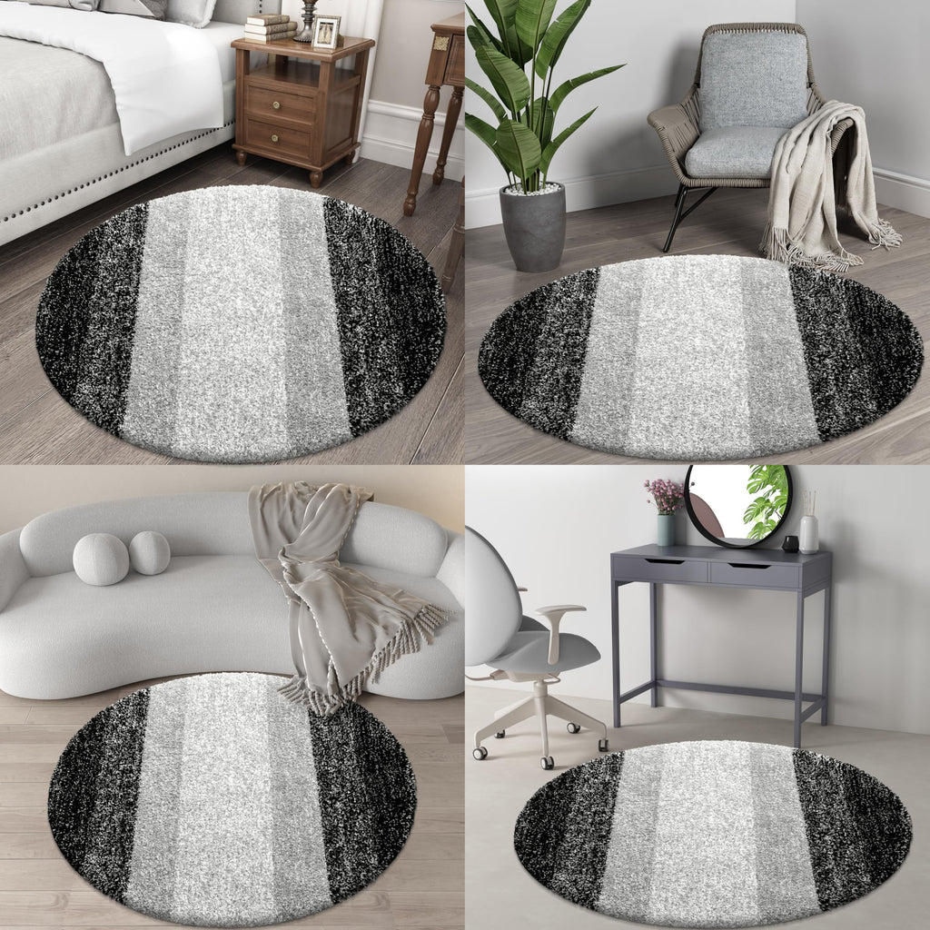 OLANLY 30-inch Round Bathroom Rugs, Extra Soft and Absorbent Microfiber Bath Rugs, Quick Dry Machine Washable Bath Mats for Bathroom Floor, Tub and Shower, Home Decor Accessories, Grey