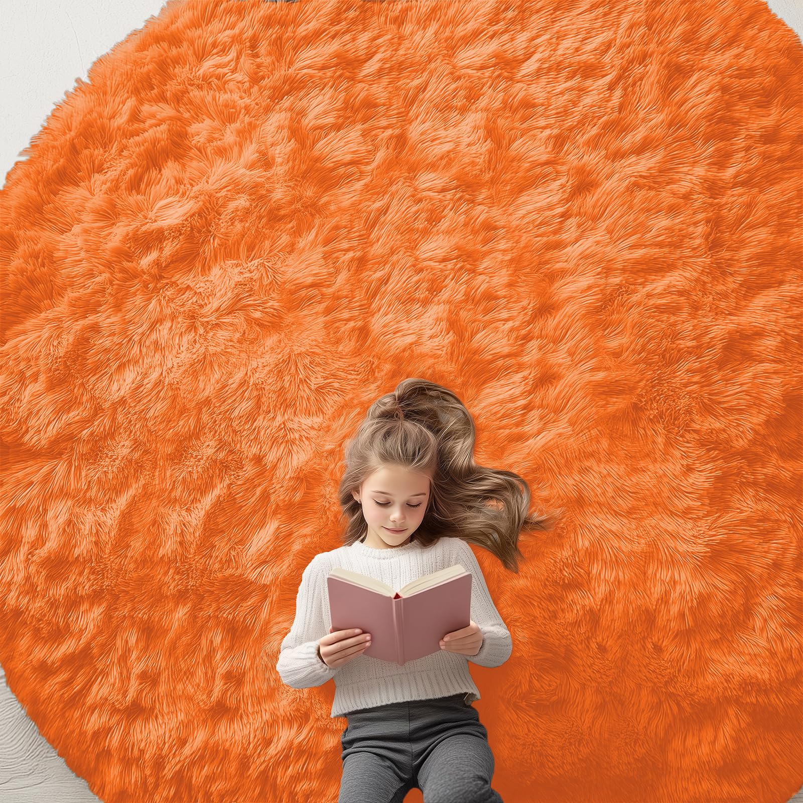 OLANLY Area Rugs for Living Room Bedroom, Machine Washable 4x5.9 ft Soft Fluffy Shaggy Bedside Rug, Indoor Floor Carpet for Kids Girls and Boys, Dorms, Nursery Rooms, Home Decor Aesthetic, Grey