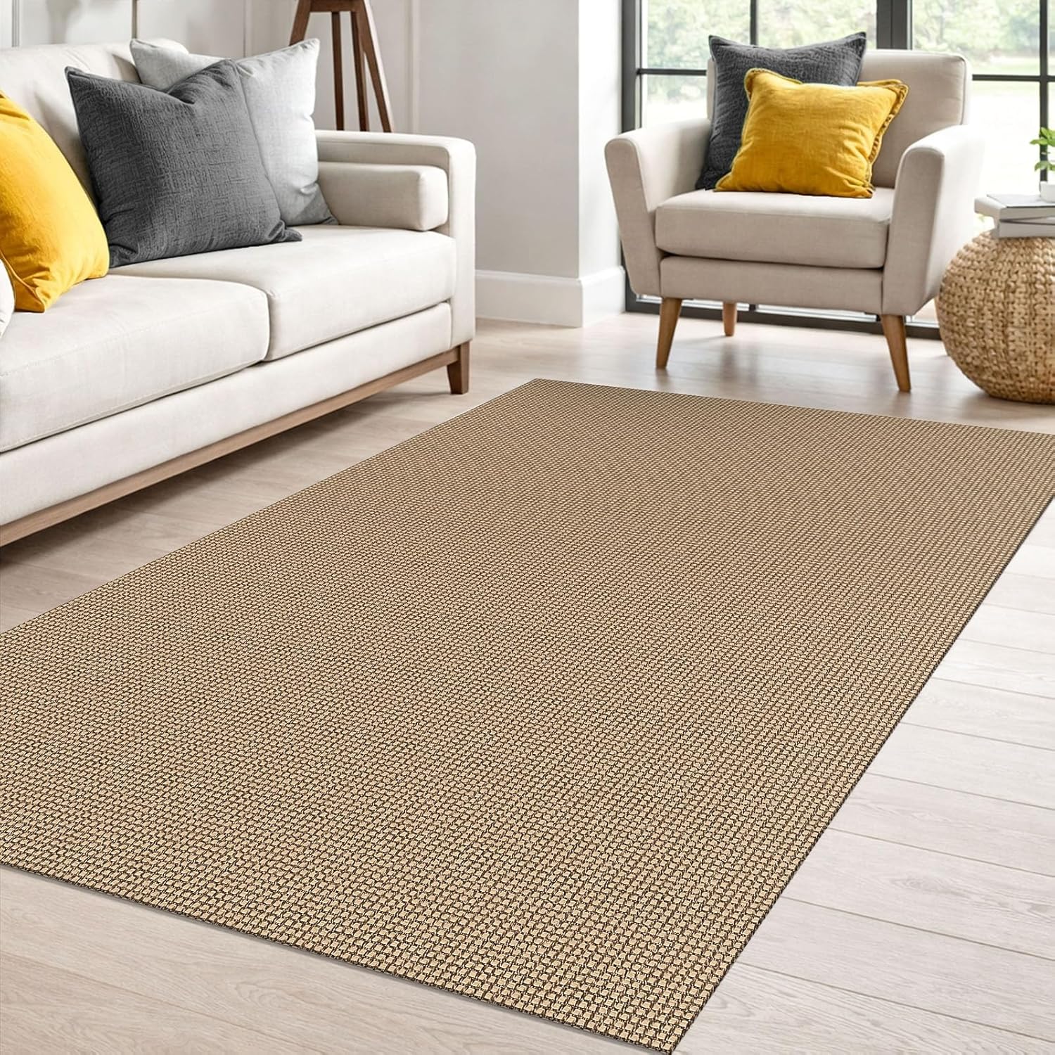 IOHOUZE Small Area Rug 2x3 Washable Woven Rugs for Entryway Non Slip Rubber Backed Kitchen Rugs Indoor Outdoor Doormat Throw Rug Floor Carpet for Entrance Front Door, Orange/Tan/Brown