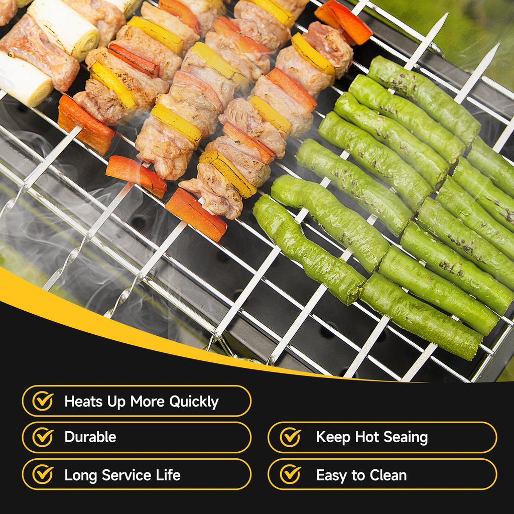 WILLBBQ Replacement for Barbecue Mesh, Stainless Steel BBQ Grates Grill Mesh Barbecue Grill Grilling Mesh Wire Cooking Net Barbecue Grilled Grids, 15.8 * 7.1 Inch, 2-Pack