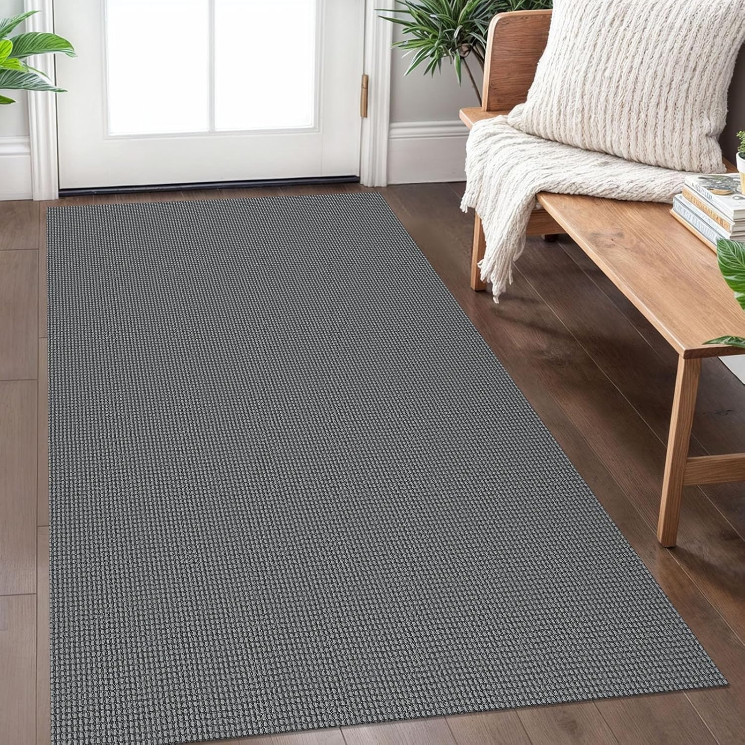 IOHOUZE Small Area Rug 2x3 Washable Woven Rugs for Entryway Non Slip Rubber Backed Kitchen Rugs Indoor Outdoor Doormat Throw Rug Floor Carpet for Entrance Front Door, Orange/Tan/Brown