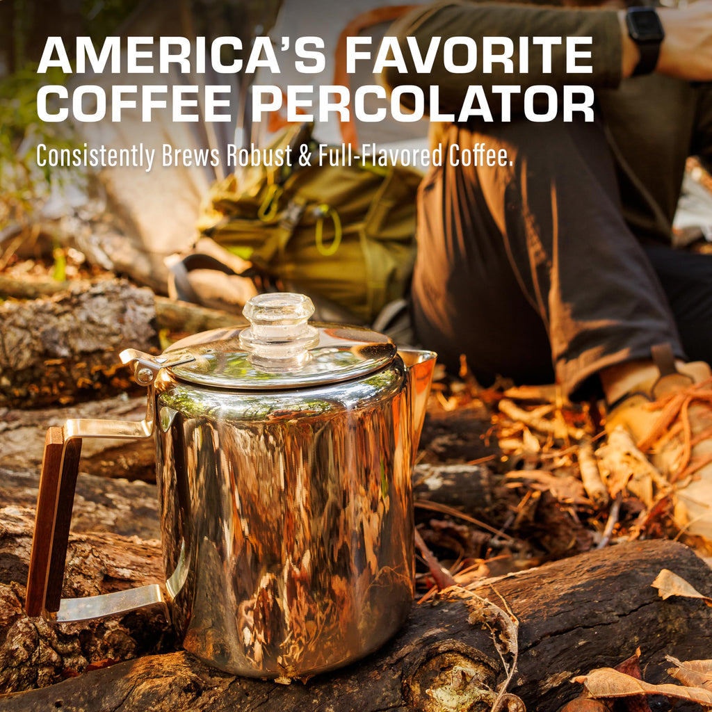 COLETTI Bozeman Percolator Coffee Pot — NO Aluminum or Plastic [9 cup]