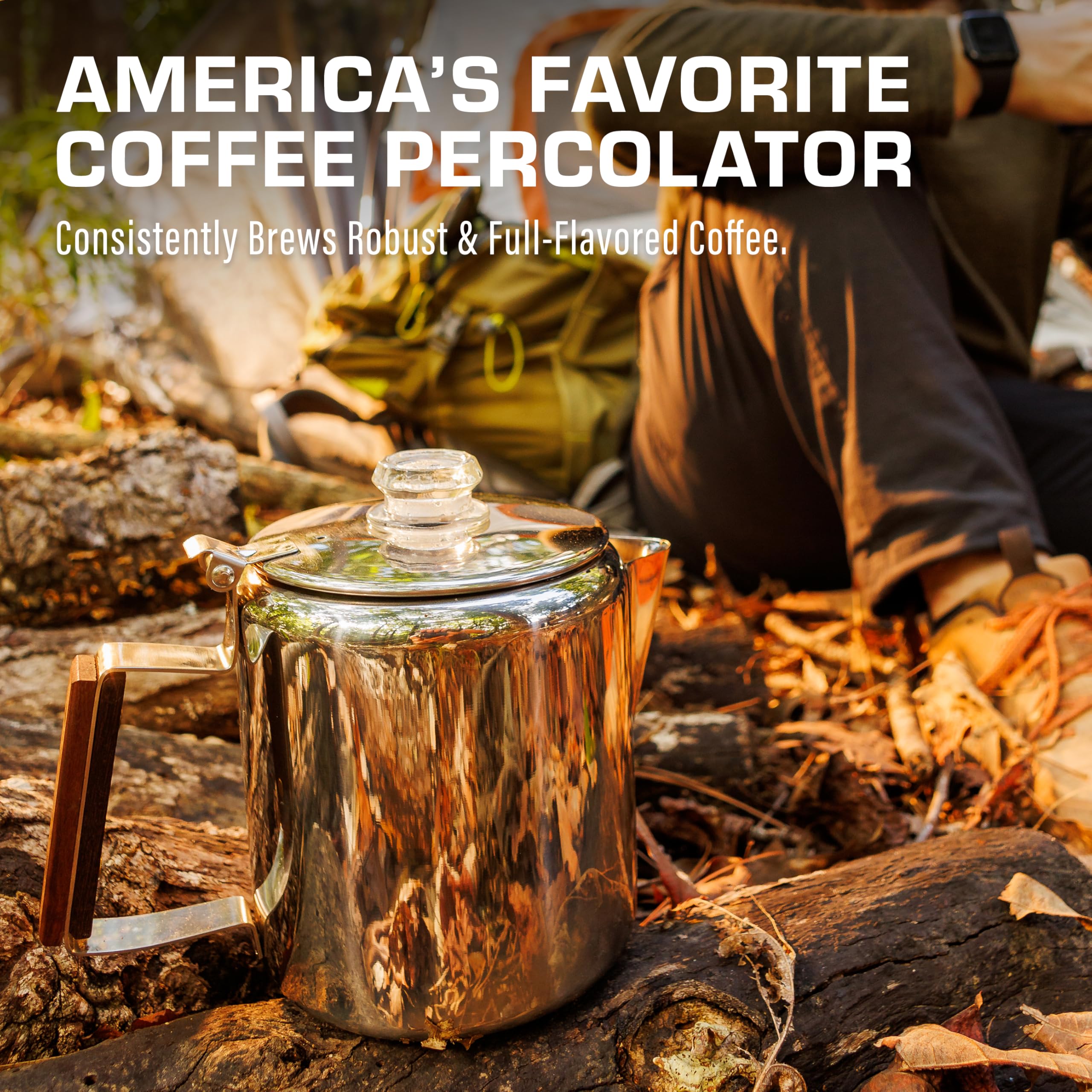 COLETTI Bozeman Percolator Coffee Pot — NO Aluminum or Plastic [9 cup]