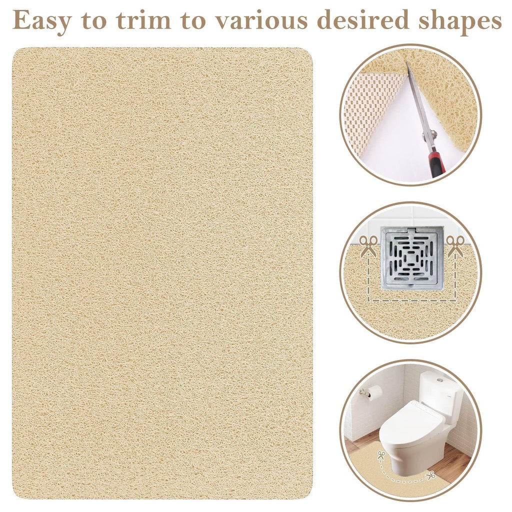 PVC Loofah Shower/Bathtub Mat Non-Slip, 24x16 inch, Soft Tub Mat with Drain, for Tub and Bathroom,Quick Drying,Grey