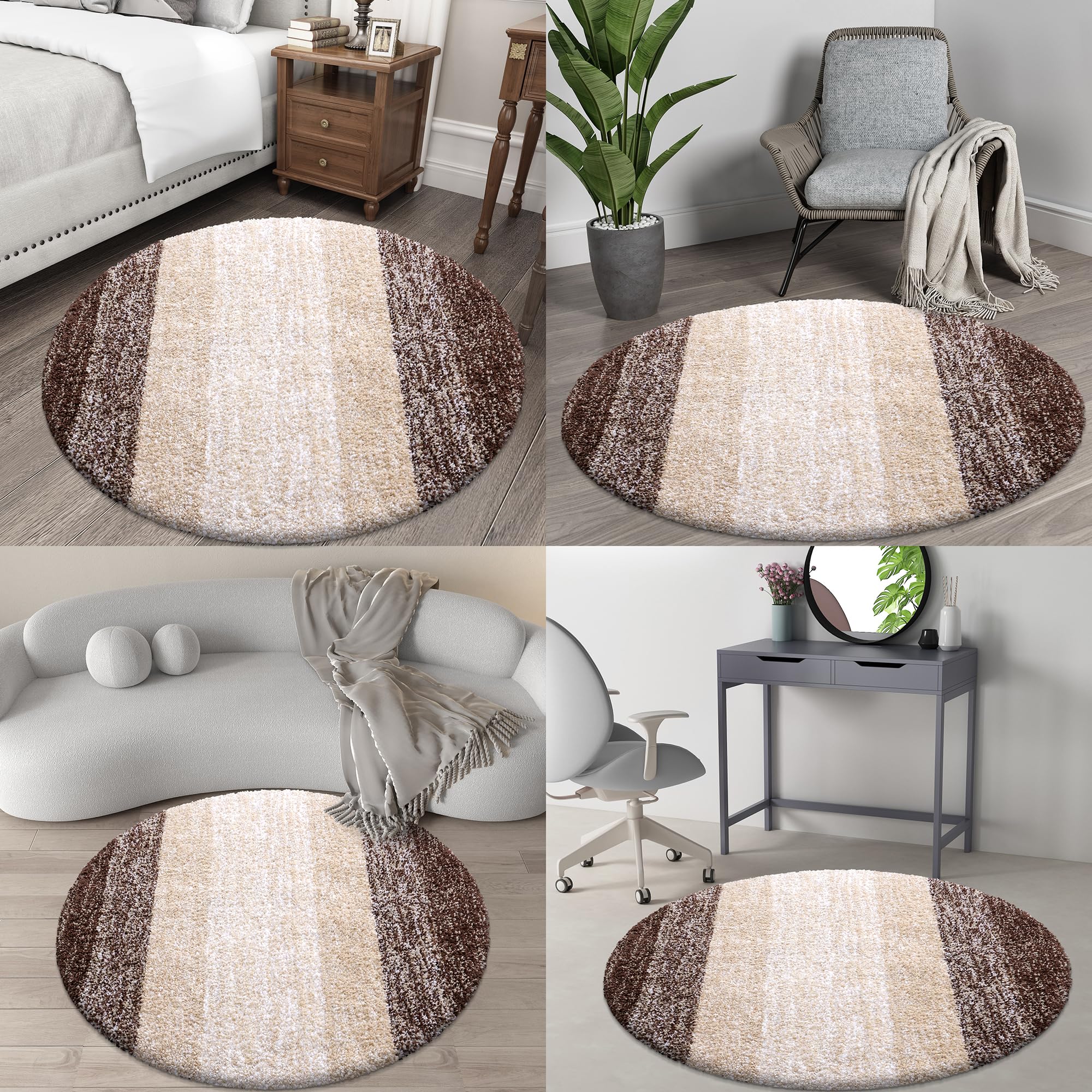 OLANLY 30-inch Round Bathroom Rugs, Extra Soft and Absorbent Microfiber Bath Rugs, Quick Dry Machine Washable Bath Mats for Bathroom Floor, Tub and Shower, Home Decor Accessories, Grey