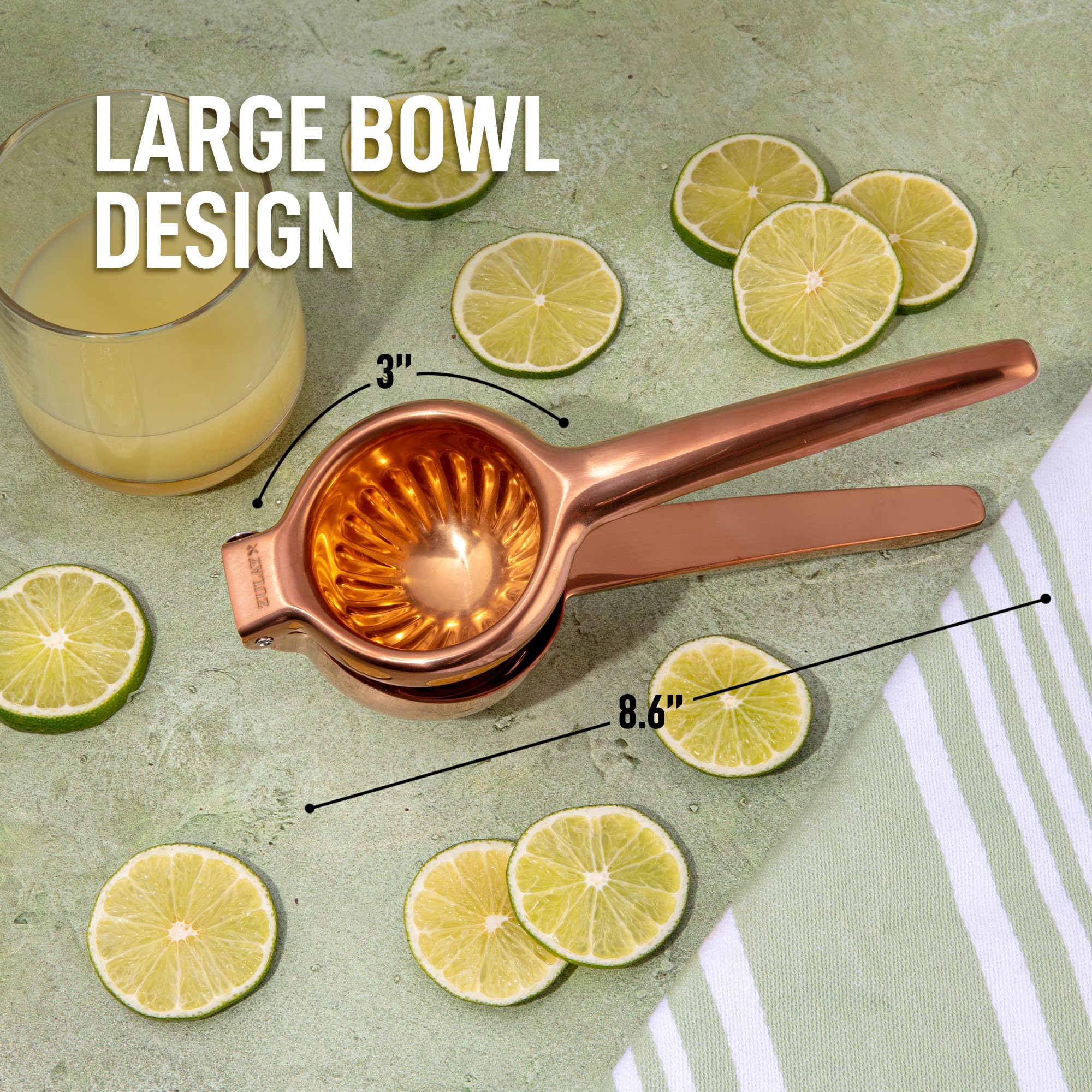 Lemon Squeezer Stainless Steel with Premium Quality Heavy Duty Solid Metal Squeezer Bowl - Large Manual Citrus Press Juicer and Lime Squeezer Stainless Steel - by Zulay Kitchen