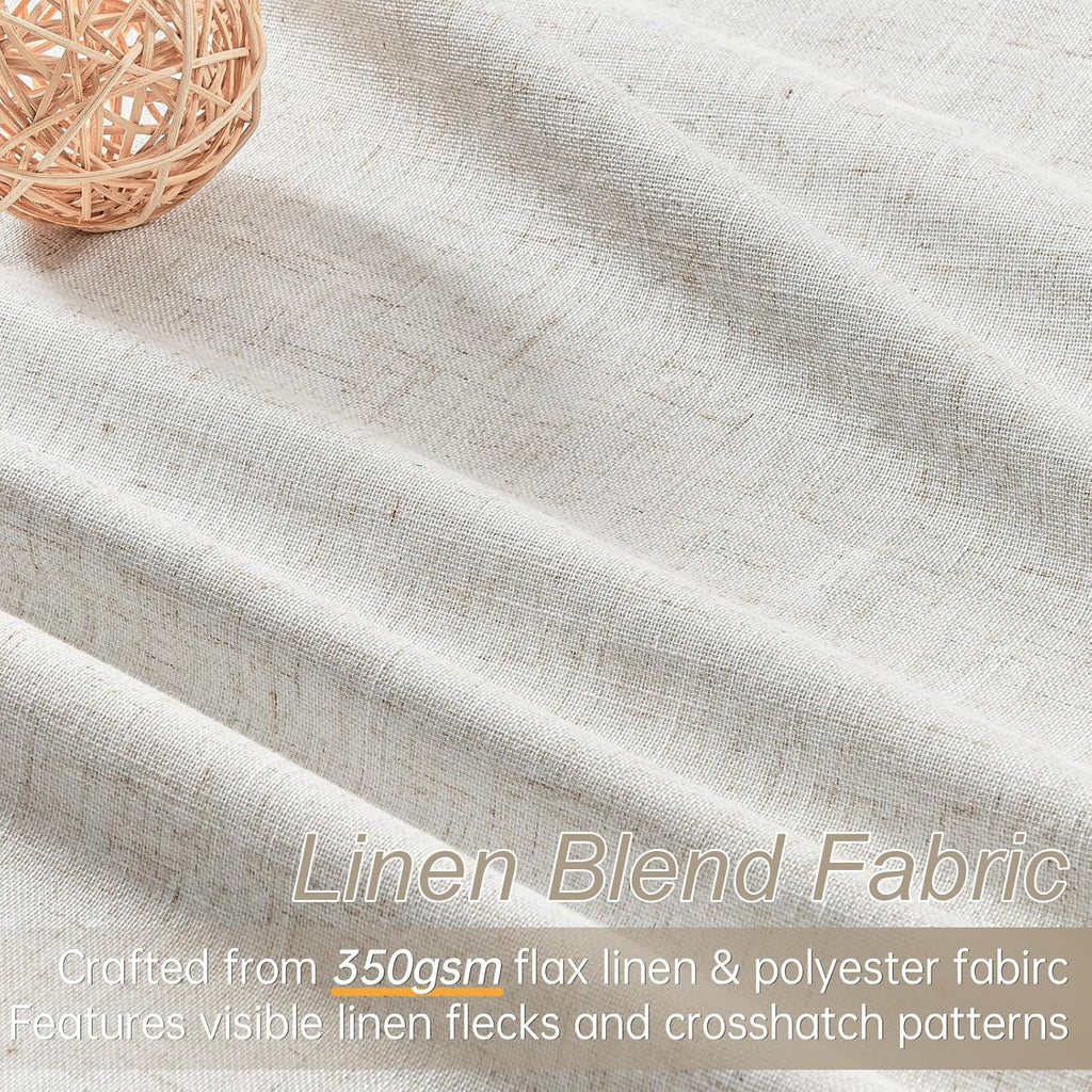 Topfinel Extral Wide Curtains, Pinch Pleated 100% Blackout Linen Luxury Drapery with Hooks for Patio Sliding Door Large Window Living Room Track System, 72" Wx108 L 2 Panel