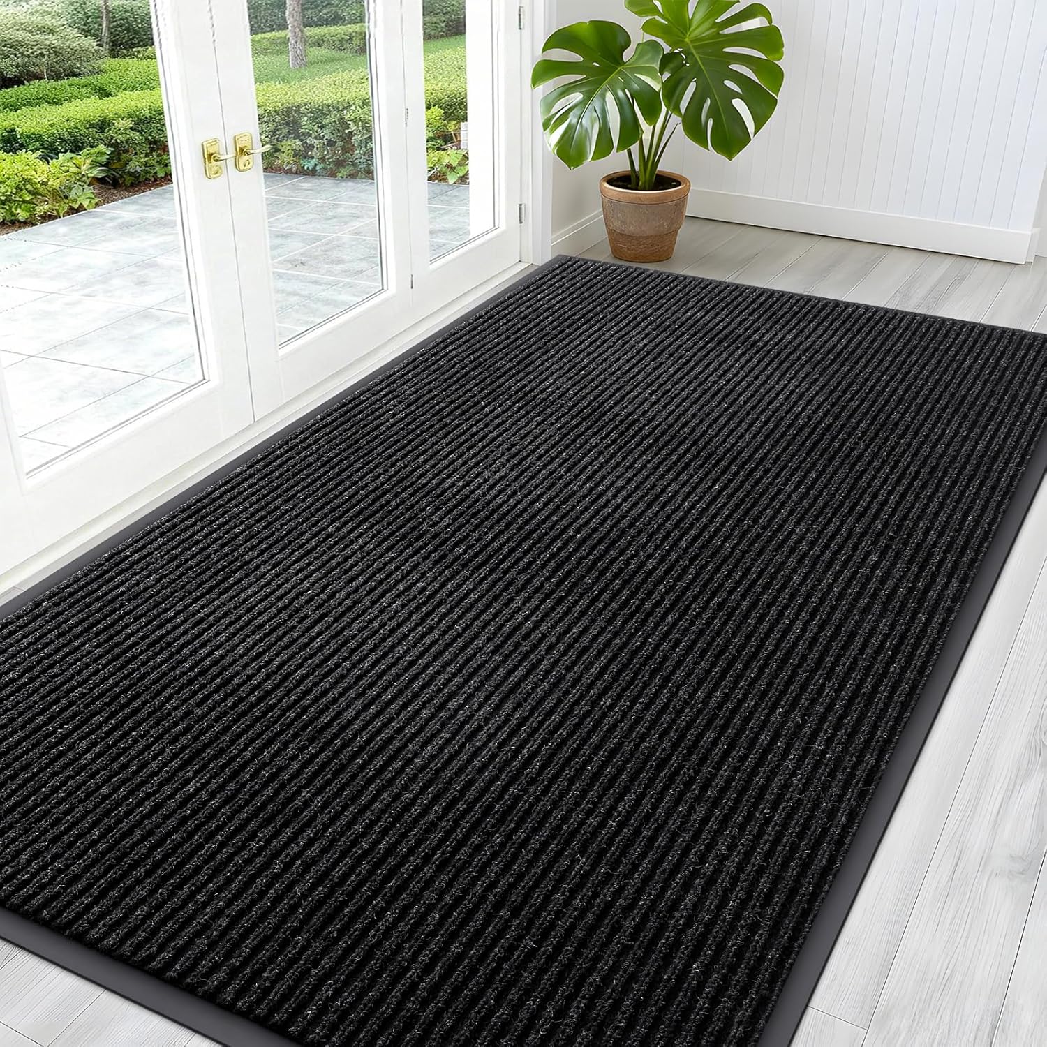 OLANLY Front Door Mat Indoor Outdoor Entrance, Waterproof Heavy Duty Doormat, Fade Resistant, Low Profile, Easy Clean Patio Porch Welcome Floor Mats for Entry, 29.5x17, Beige