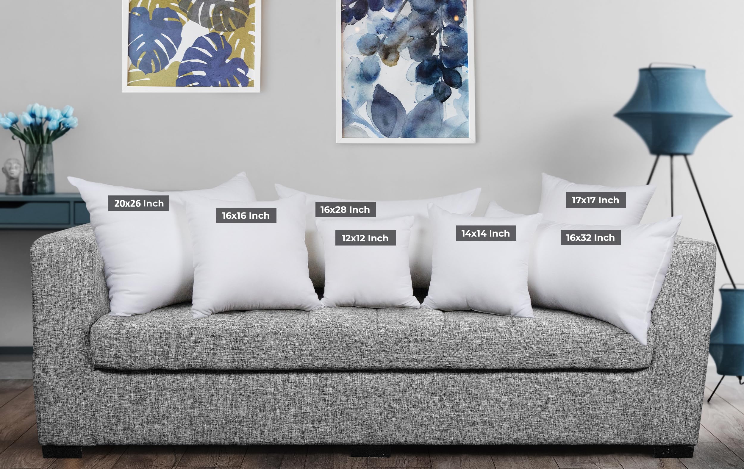 Utopia Bedding 18x18 Pillow Inserts, Set of 2, White – Indoor Decorative Throw Pillows for Bed, Sofa & Couch – Soft, Supportive & Fluffy Cushion Inserts