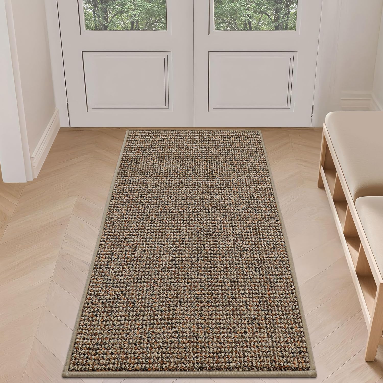 BEQHAUSE Dirt Trapper Door Mat 20" x 32", Non-Slip Washable Doormats Entrance Mat, Dirt Resistant and Absorbent Welcome Mat, Low Profile Floor Mats for Front Back Door and Entryway, Charcoal