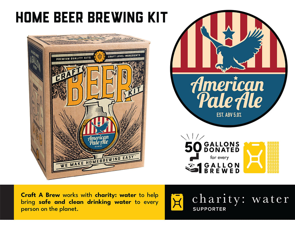 Craft A Brew - American Pale Ale - Beer Making Kit - Make Your Own Craft Beer - Complete Equipment and Supplies - Starter Home Brewing Kit - 1 Gallon