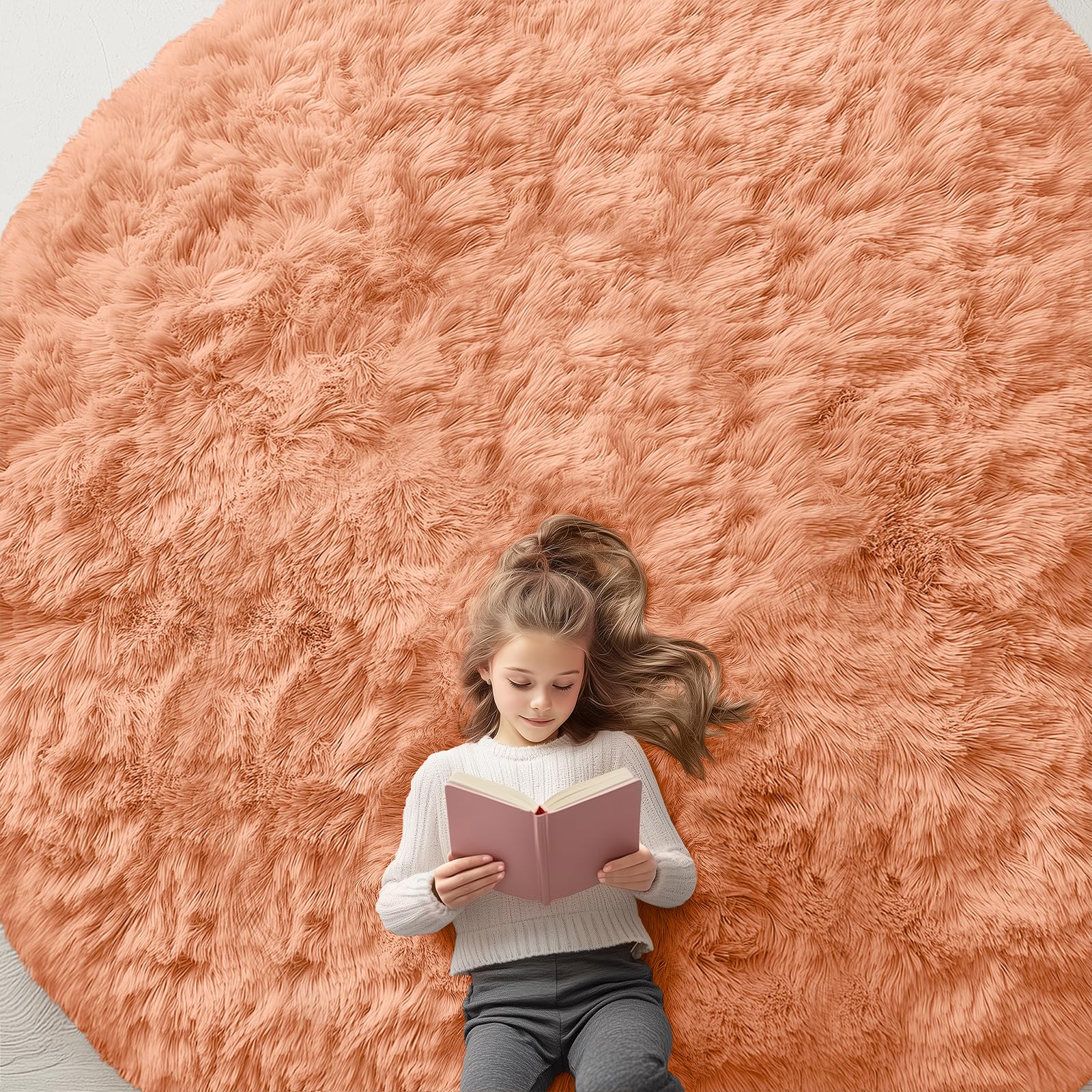 OLANLY Area Rugs for Living Room Bedroom, Machine Washable 4x5.9 ft Soft Fluffy Shaggy Bedside Rug, Indoor Floor Carpet for Kids Girls and Boys, Dorms, Nursery Rooms, Home Decor Aesthetic, Grey