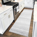 Moroccan Washable Rugs, 2x3 Light Grey Rug Non-Slip Small Distressed Entryway Rugs, Soft Low-Pile Bedroom Rug Indoor Doormat Carpet for Entryway Kitchen Bathroom