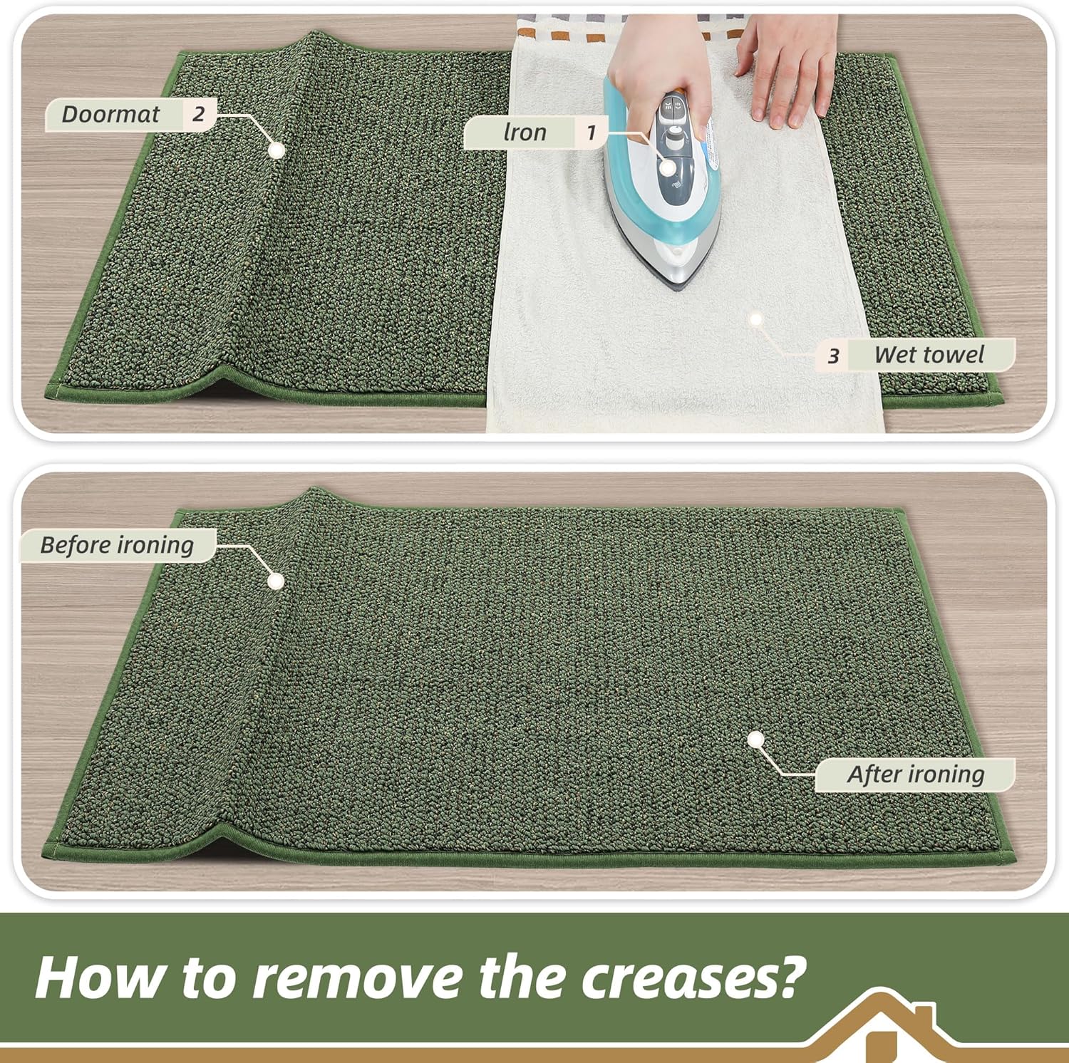 BEQHAUSE Dirt Trapper Door Mat 20" x 32", Non-Slip Washable Doormats Entrance Mat, Dirt Resistant and Absorbent Welcome Mat, Low Profile Floor Mats for Front Back Door and Entryway, Charcoal