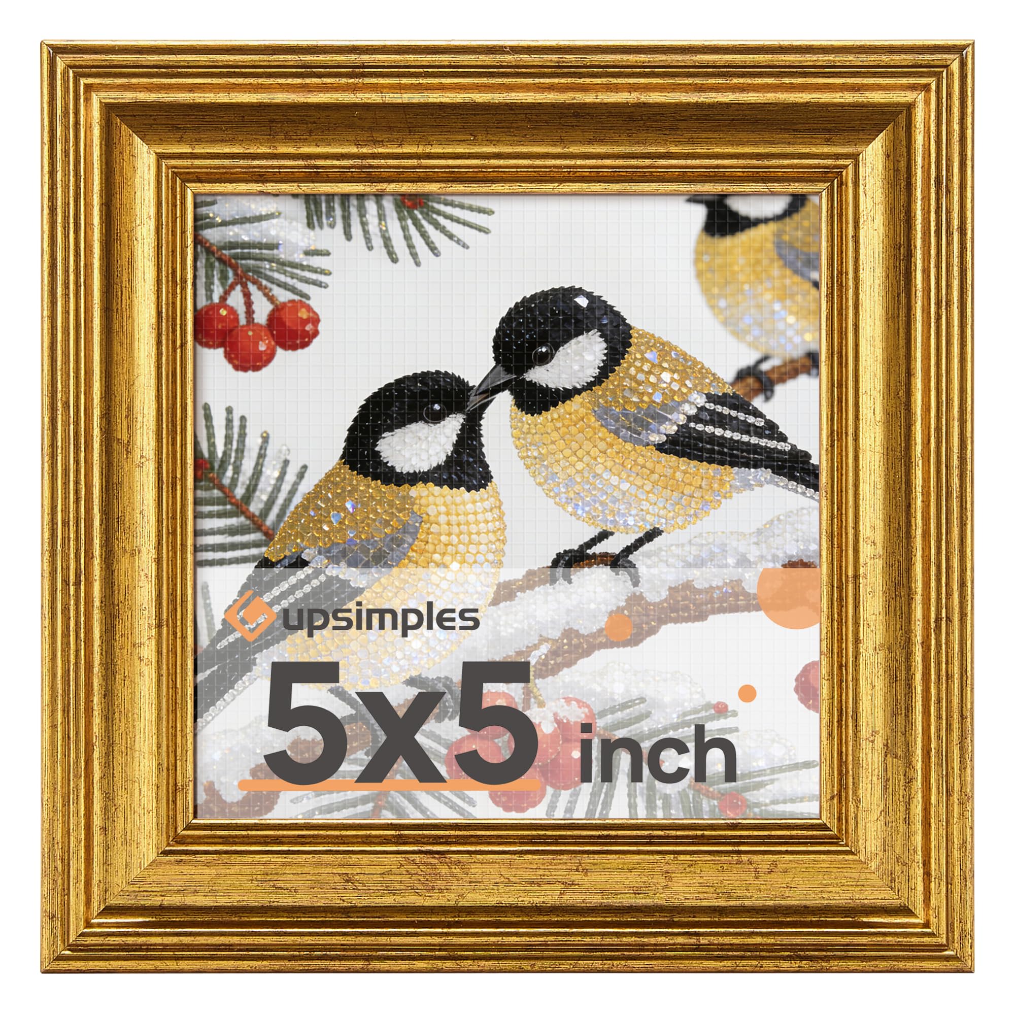 upsimples Vintage 8x10 Picture Frame, Antique Gold Frames Display 5x7 with Mat or 8 x 10 Without for Wall or Tabletop Decor, 1pack