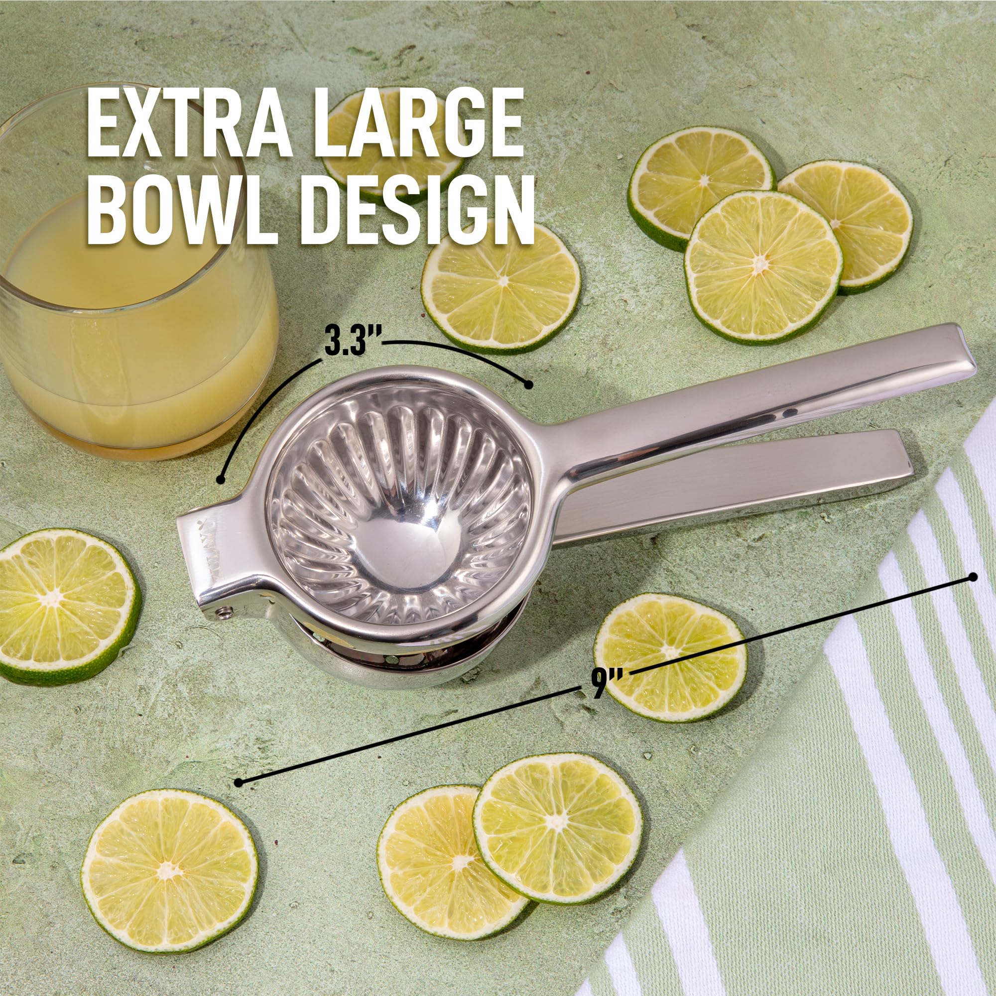 Lemon Squeezer Stainless Steel with Premium Quality Heavy Duty Solid Metal Squeezer Bowl - Large Manual Citrus Press Juicer and Lime Squeezer Stainless Steel - by Zulay Kitchen