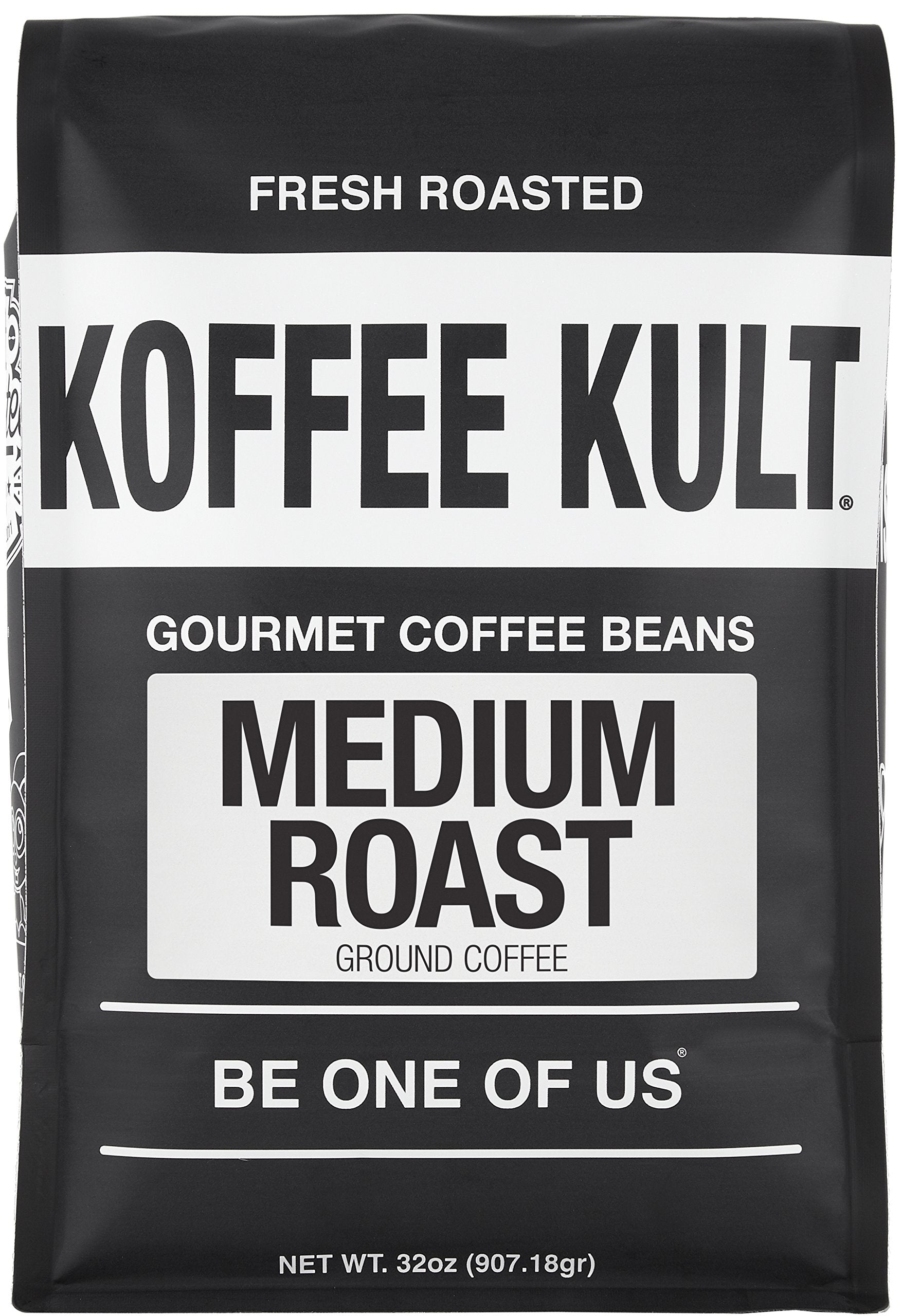 Koffee Kult Koffee Kult Medium Roast Smooth and Flavorful Ground Coffee - Perfect for a Relaxing Cup Anytime (Medium Roast, 32oz)