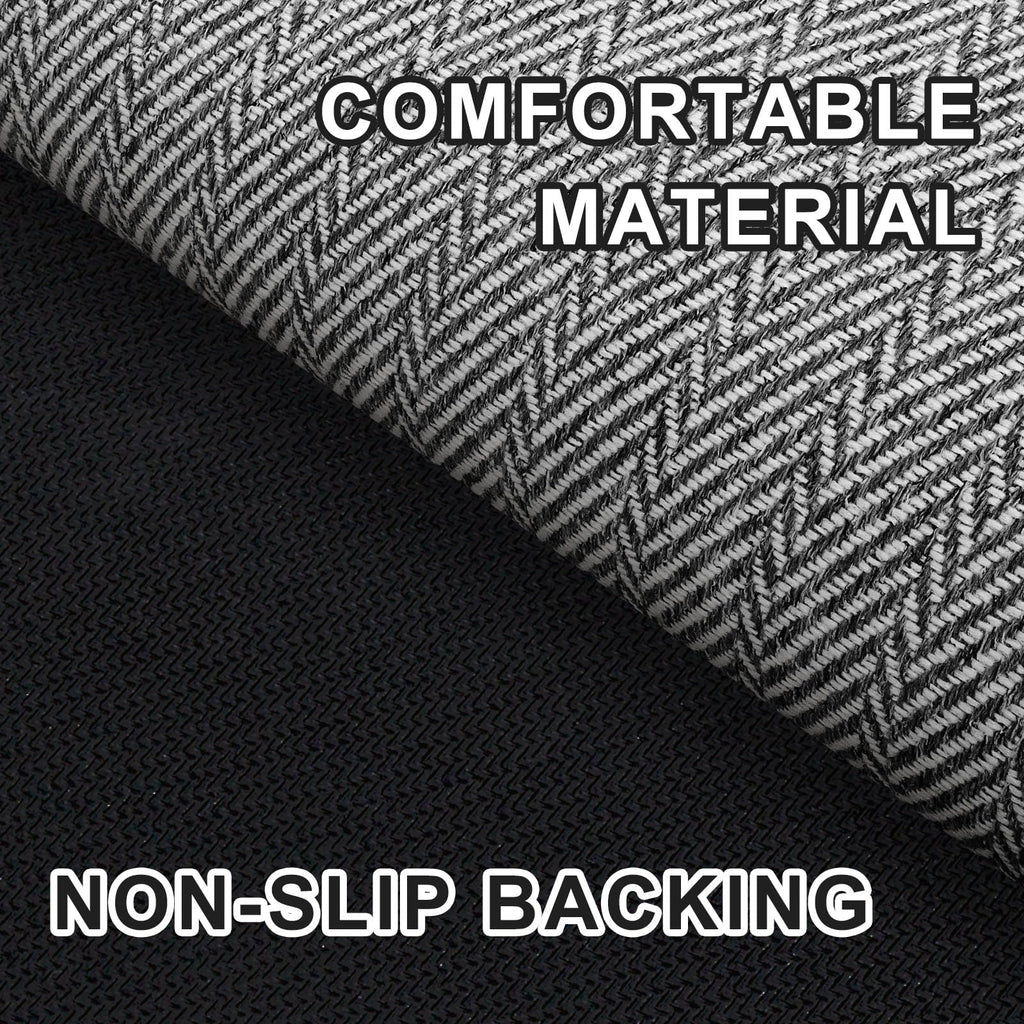 Ultra Thin Door Mat Indoor Entrance 17"x29", Low-Profile Indoor Door Mat, Non Slip Entry Mat Rubber Backing Unique Herringbone Design Inside Doormat Dirt Trapper Entryway Mats, Beige