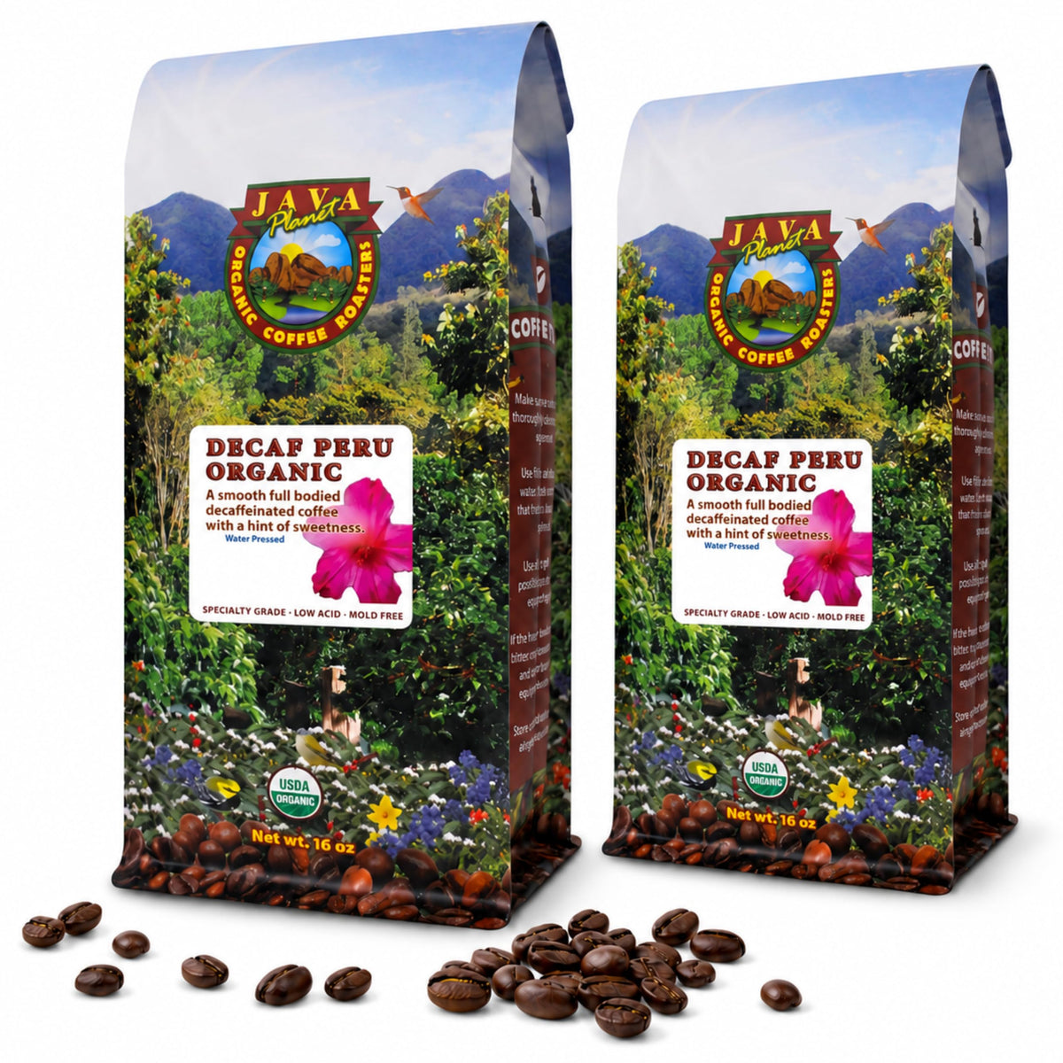 Java Planet Low Acid Organic Espresso Whole Bean Coffee 16oz