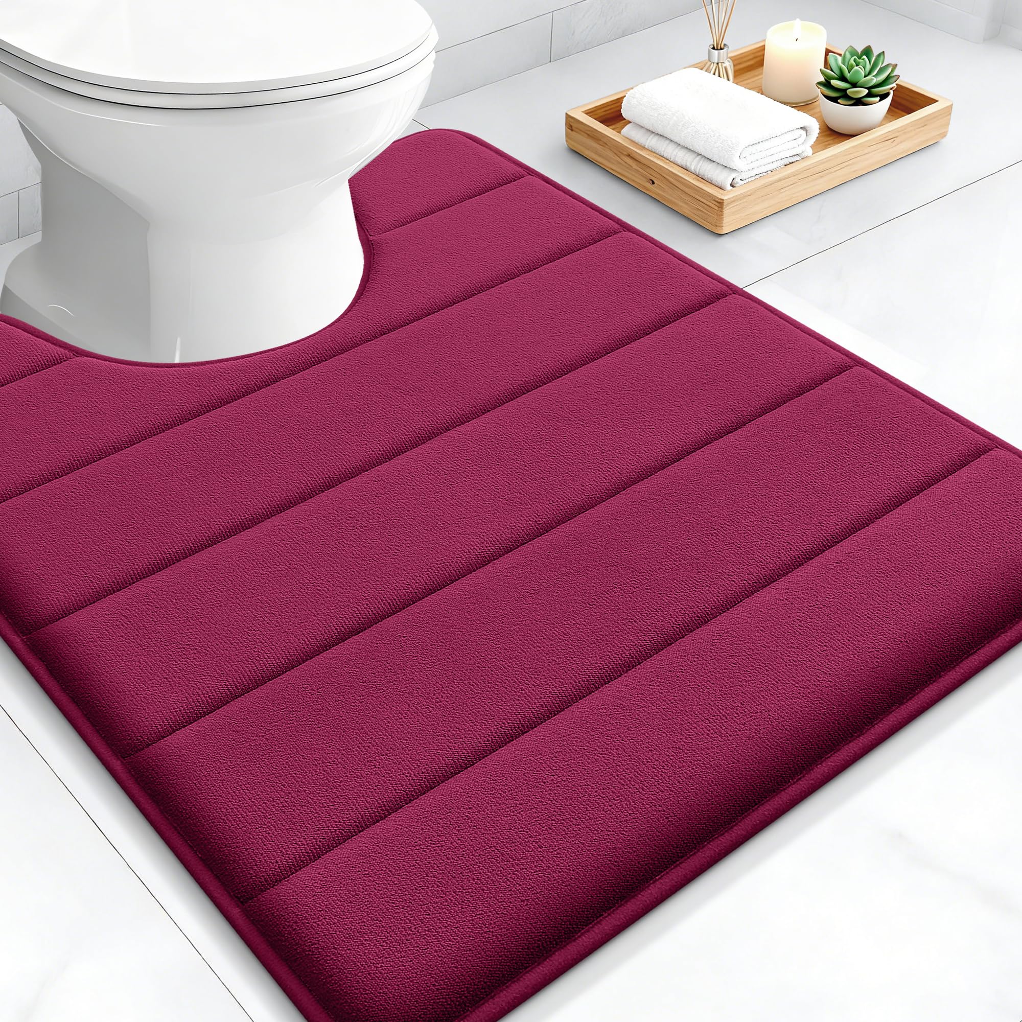 OLANLY Memory Foam Bath Mat 30x20, Super Soft Absorbent Bathroom Rugs, Quick Dry, Machine Washable Shower Floor Rugs, Bathmat Carpet, Bathroom Home Decor Accessories, Grey